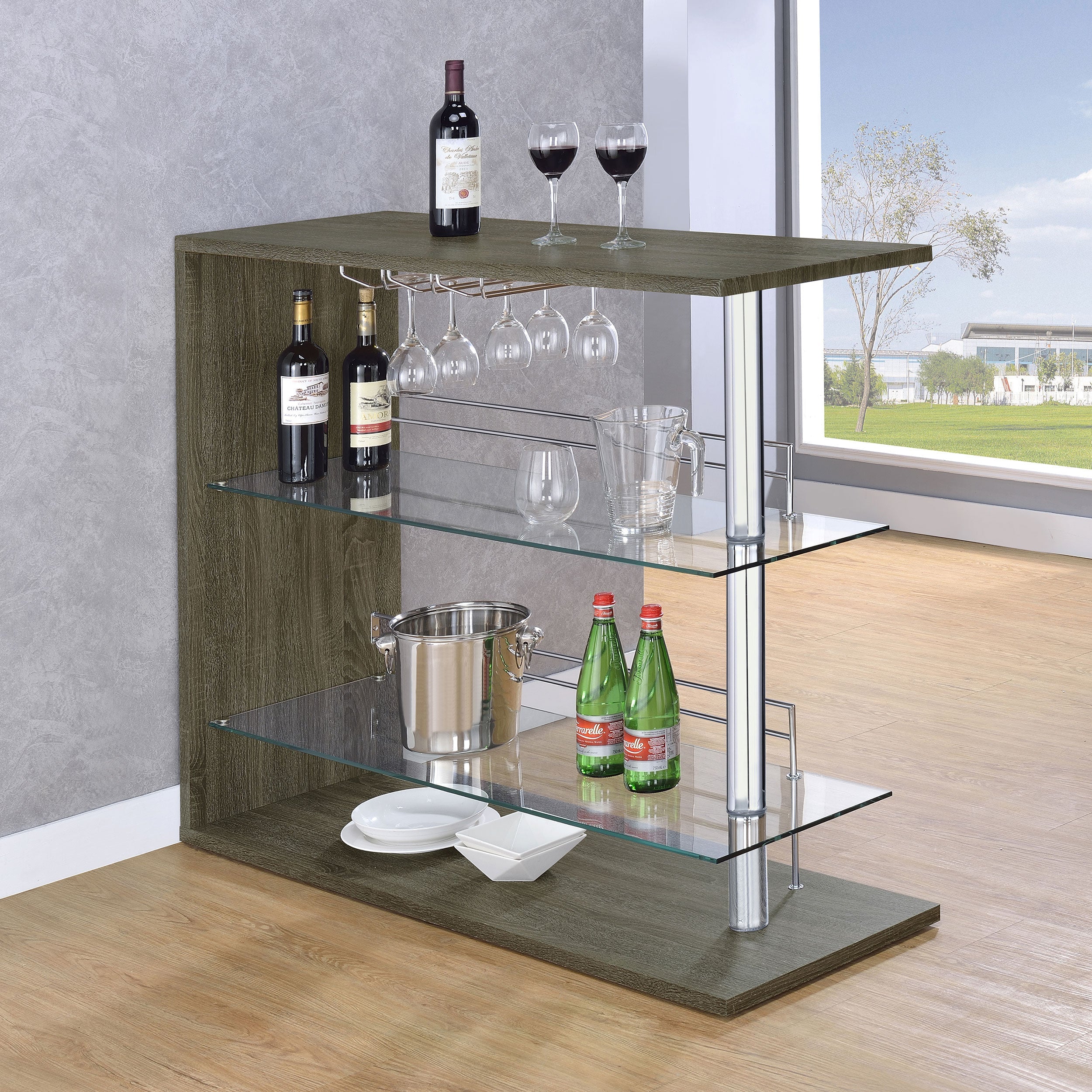 Prescott Rectangular Home Wine Table Black High Gloss
