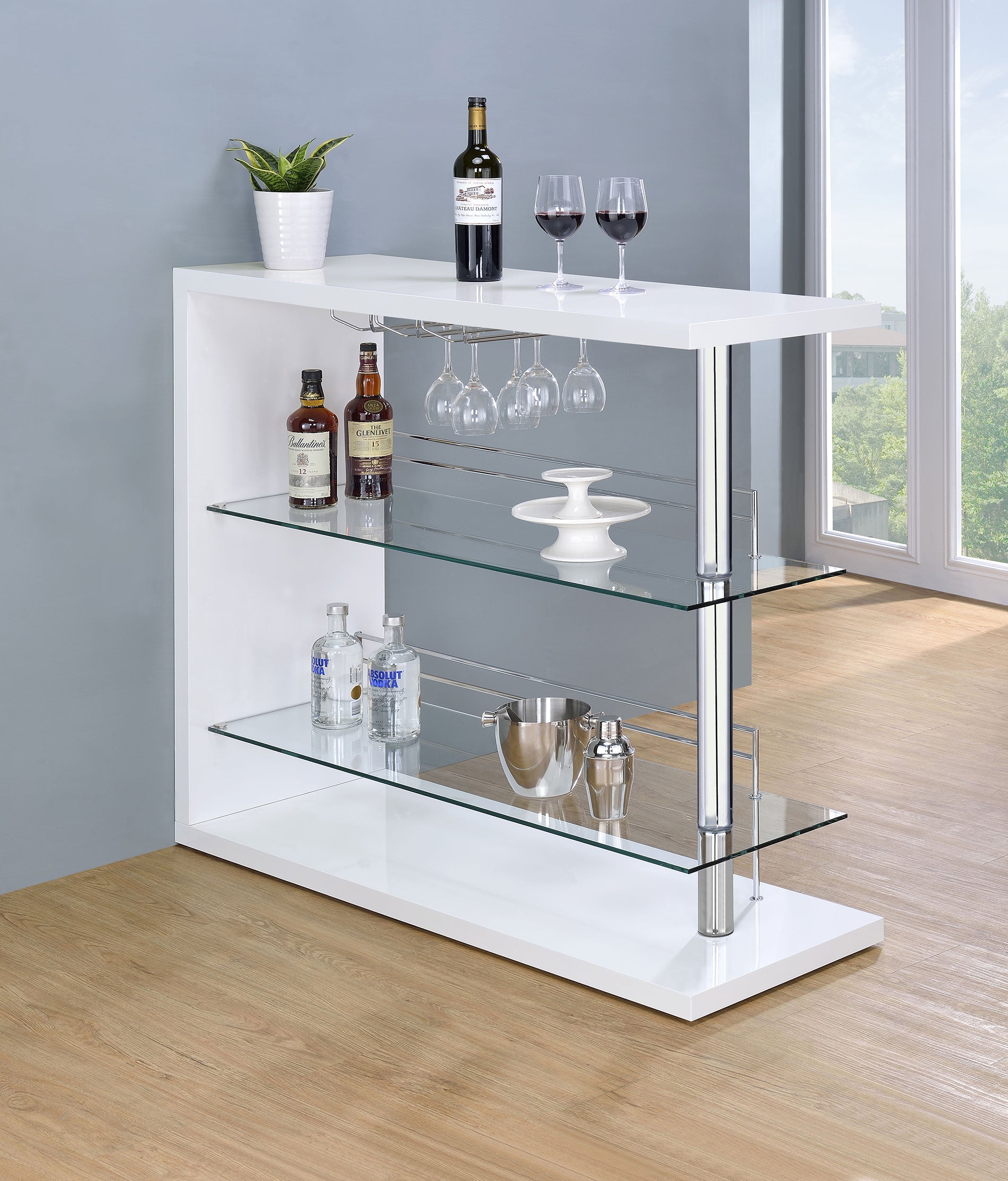 Prescott Rectangular Home Wine Table Black High Gloss