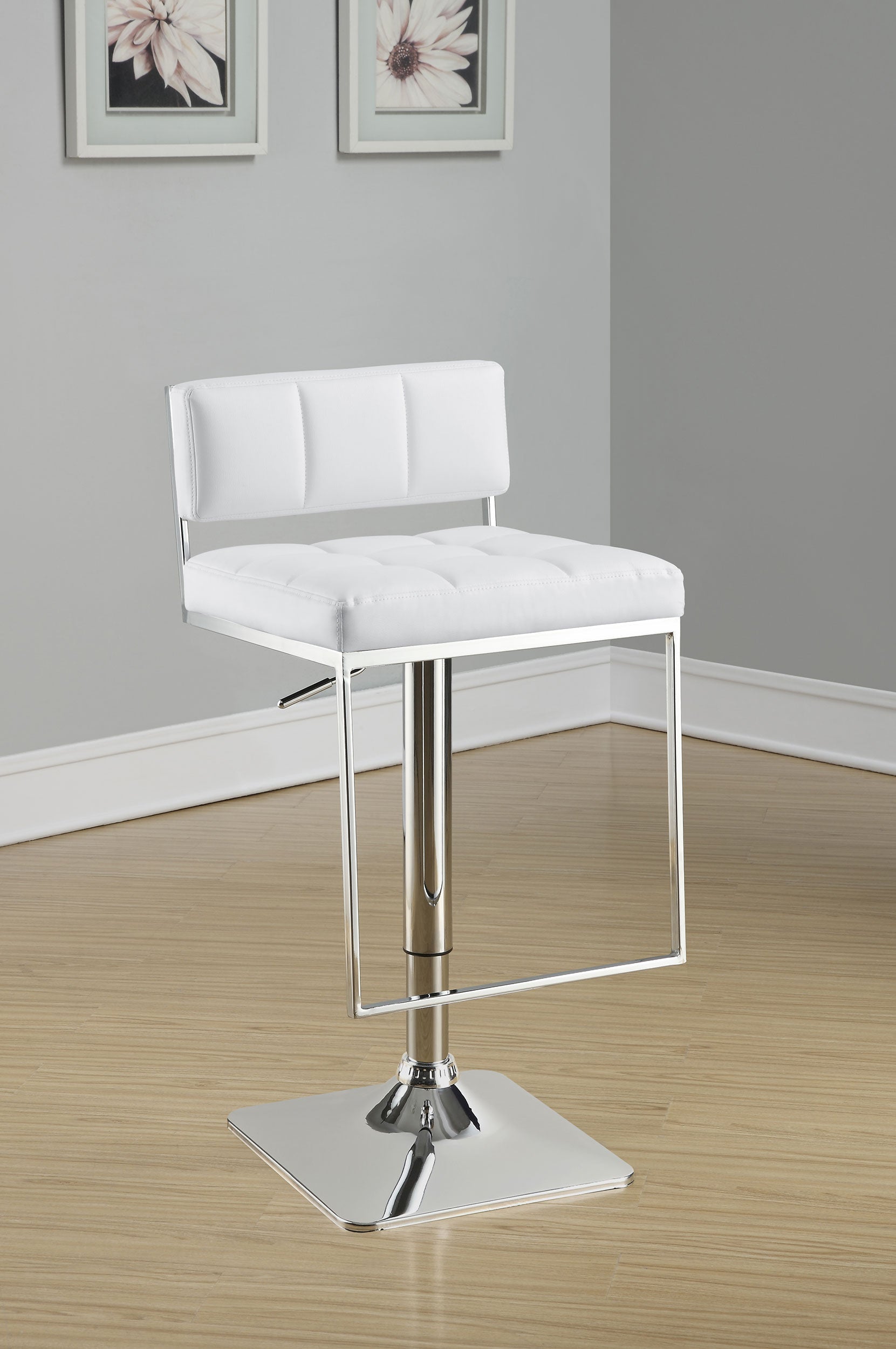 Alameda Adjustable Bar Stool Chrome and Black / Grey