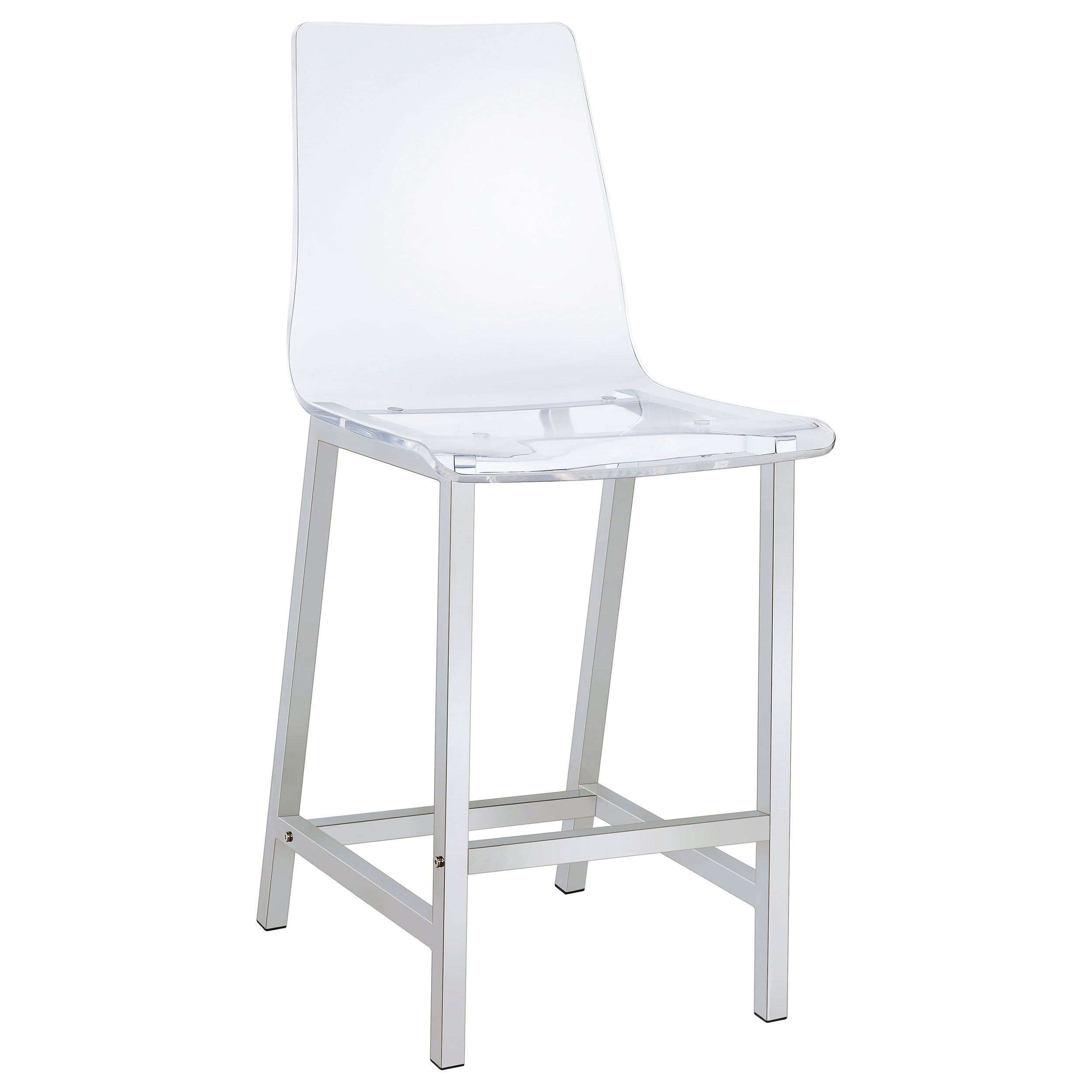 Juelia Clear Acrylic Bar Chair Chrome (Set of 2)