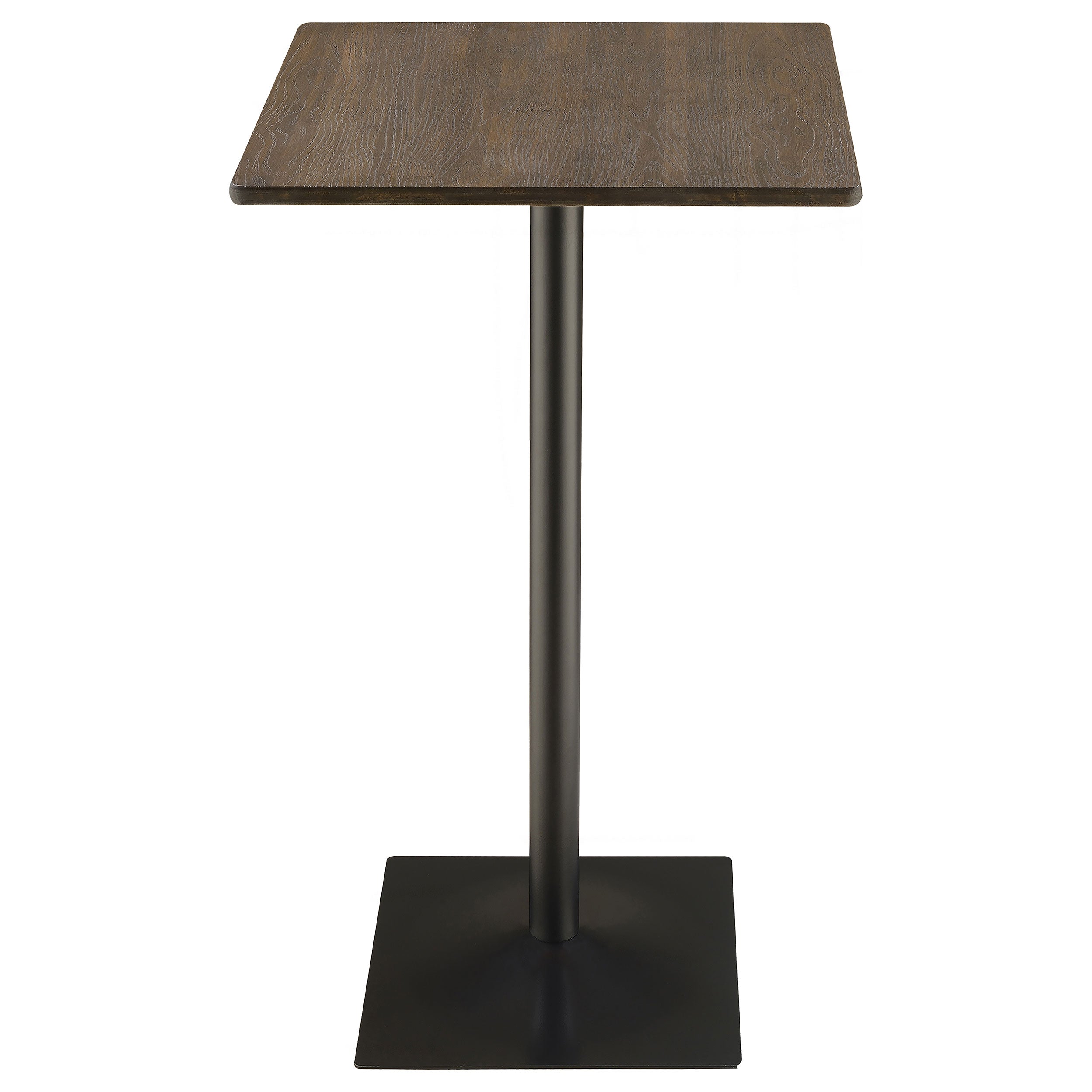 Cavalier Square Bar Table Set Dark Elm and Black