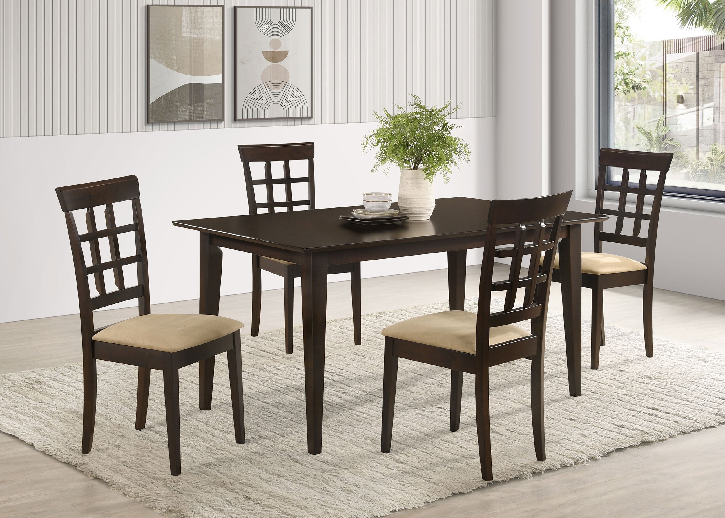 Gabriel Rectangular 59-inch Dining Set Cappuccino