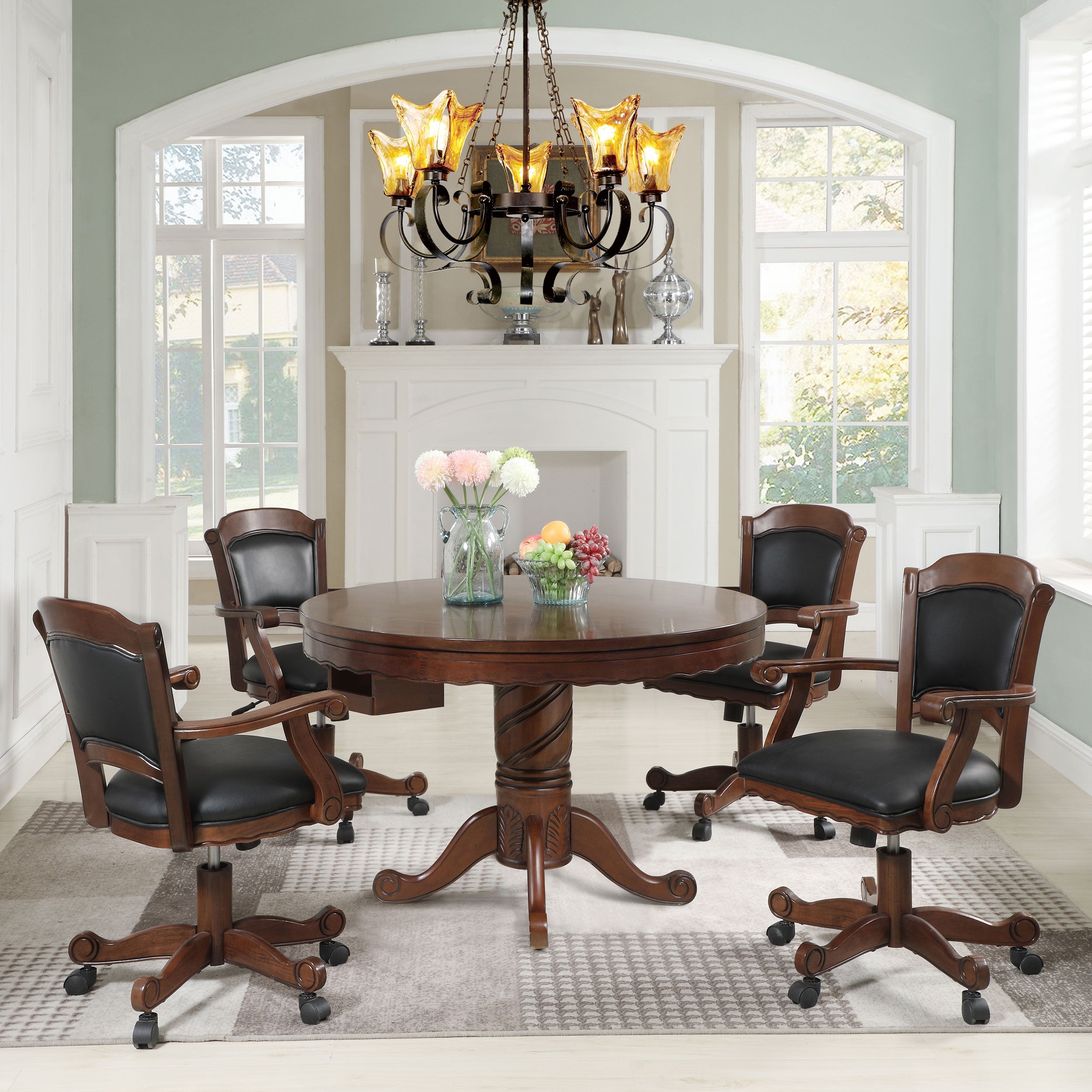 Turk  3-in-1 Dining and Game Table Set Tobacco