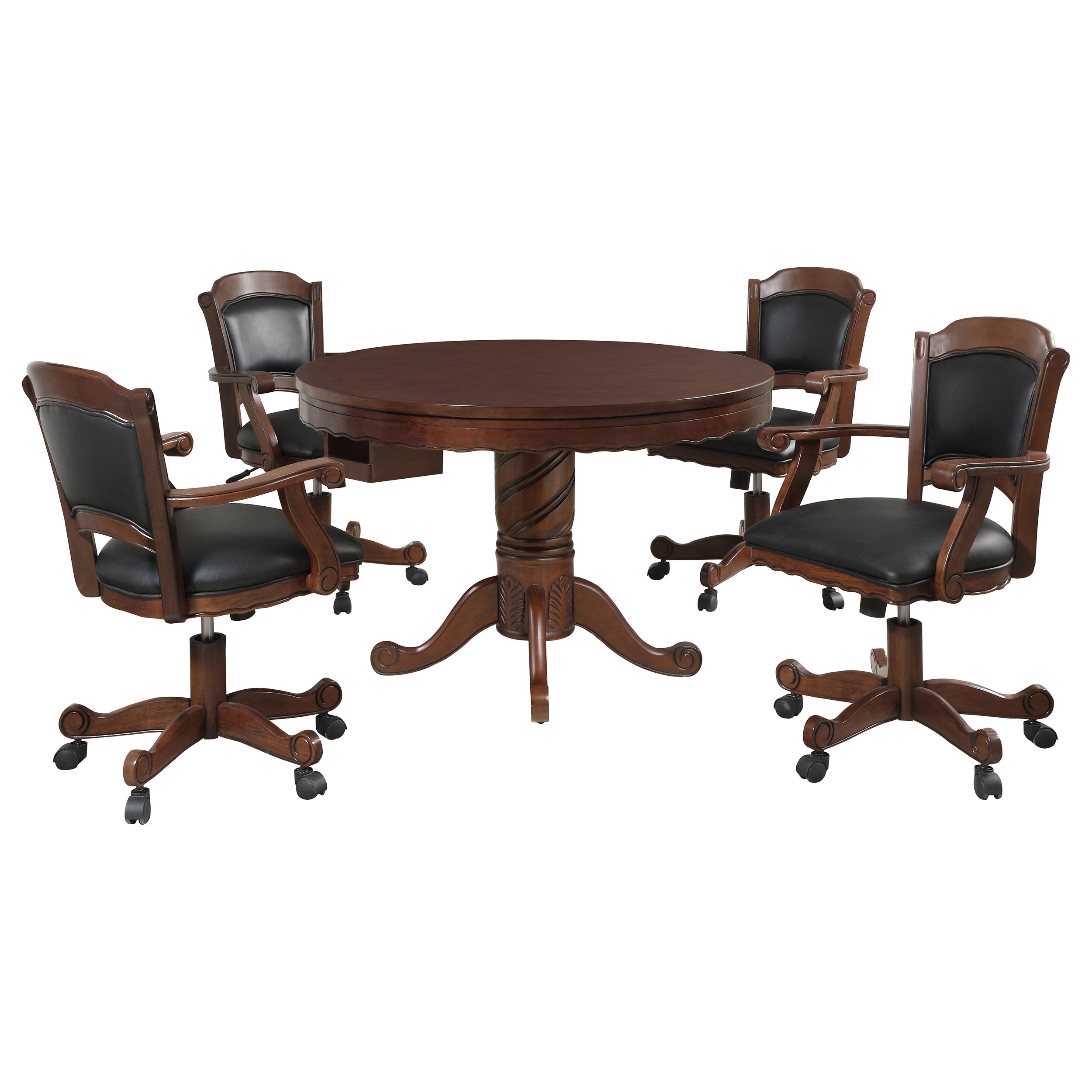 Turk  3-in-1 Dining and Game Table Set Tobacco