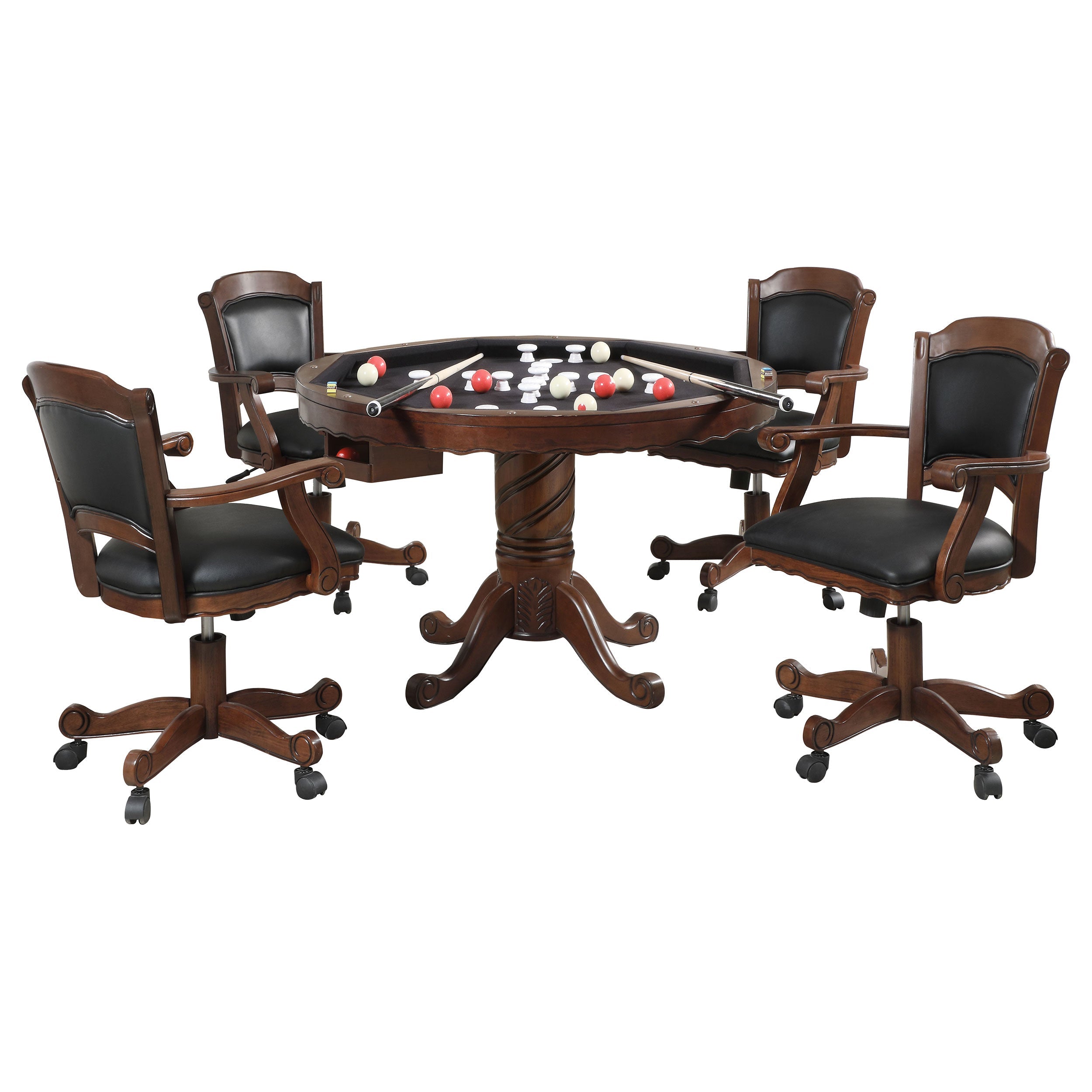 Turk  3-in-1 Dining and Game Table Set Tobacco
