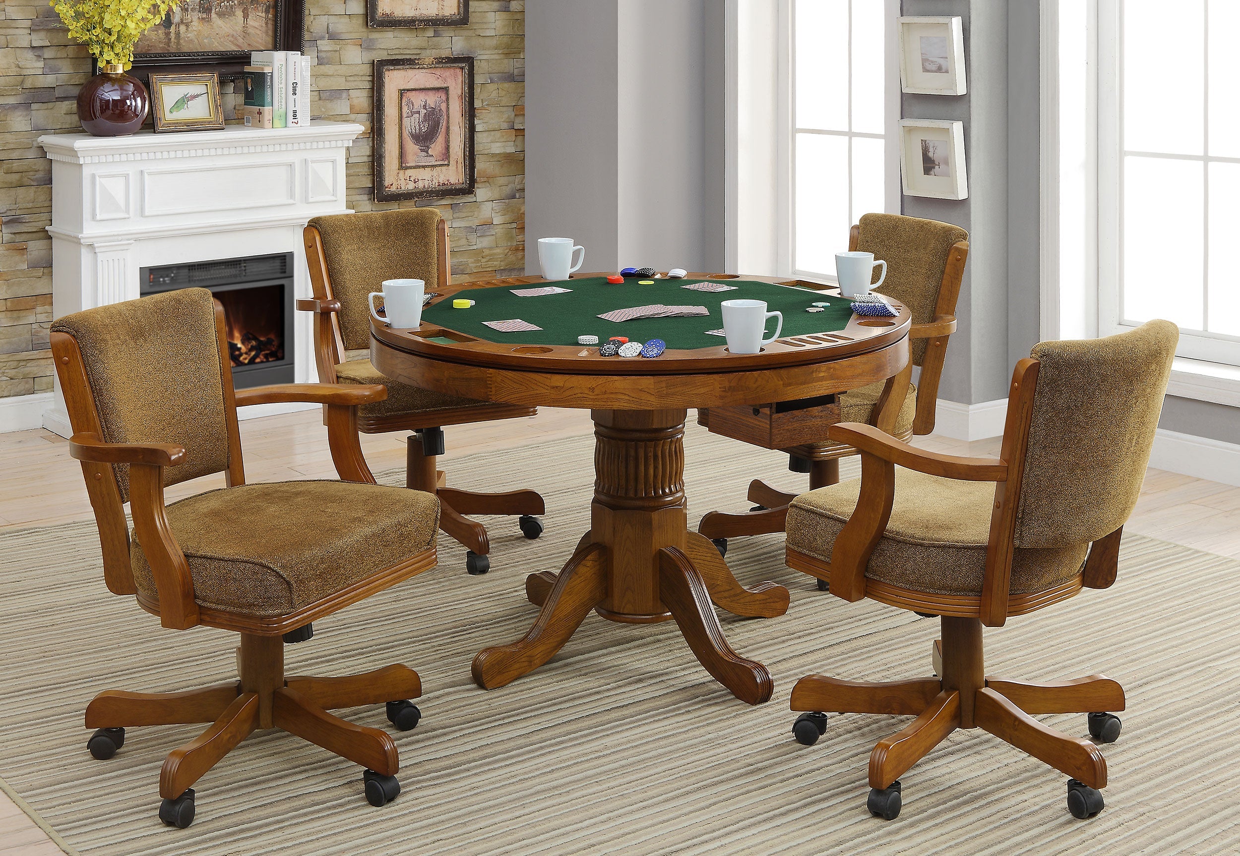Mitchell  3-in-1 Dining and Game Table Set Amber