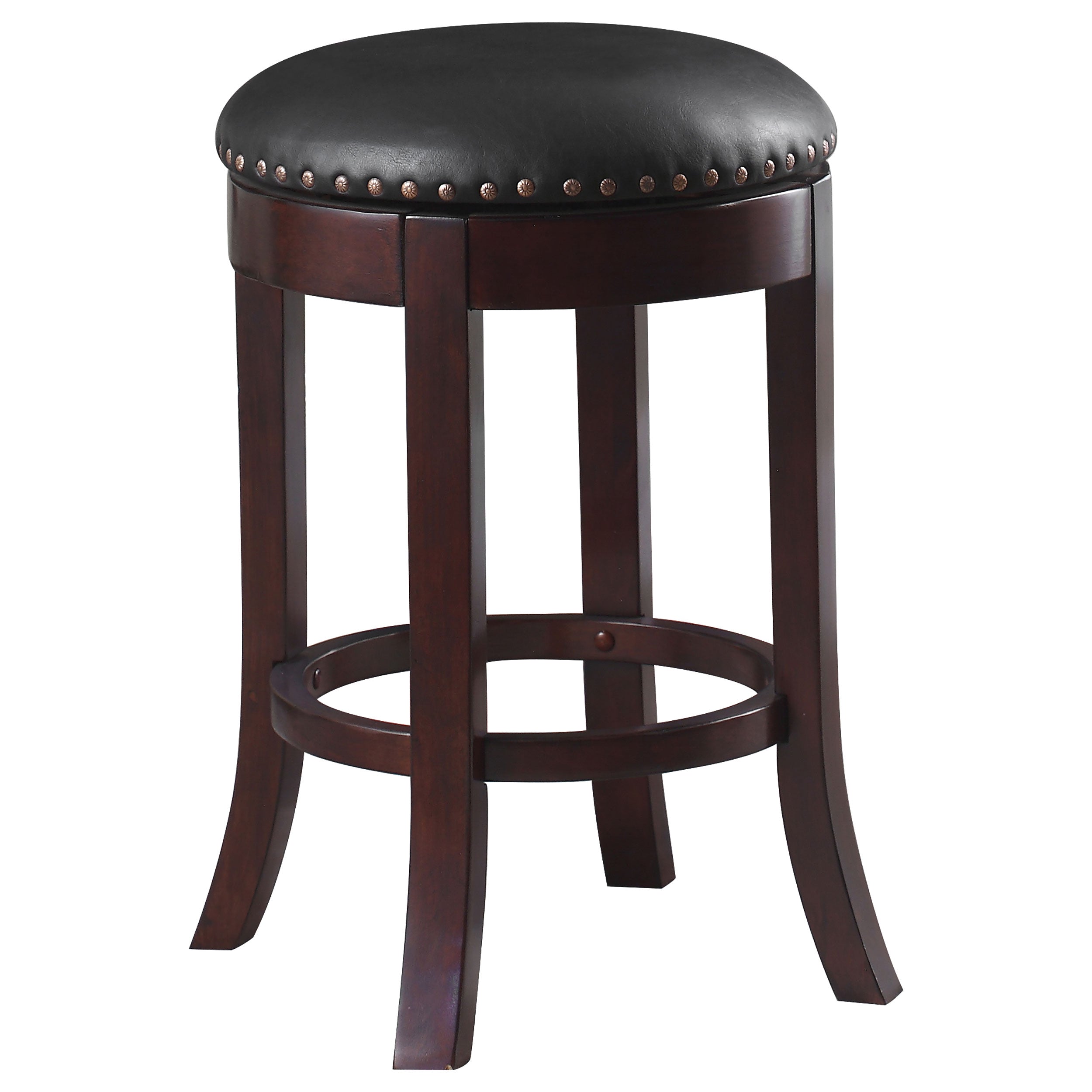 Aboushi Backless Swivel Bar Stool Brown (Set of 2)