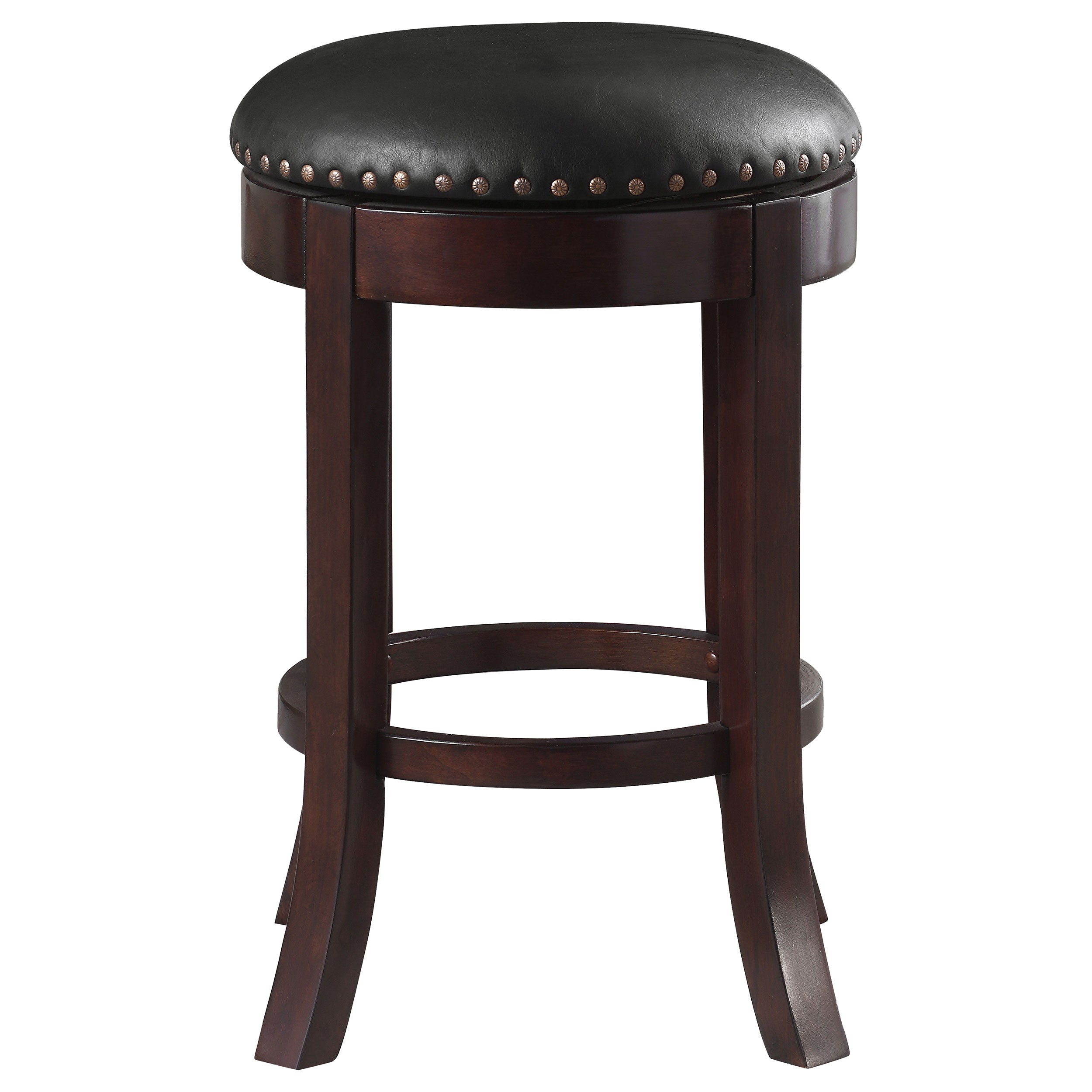 Aboushi Backless Swivel Bar Stool Brown (Set of 2)