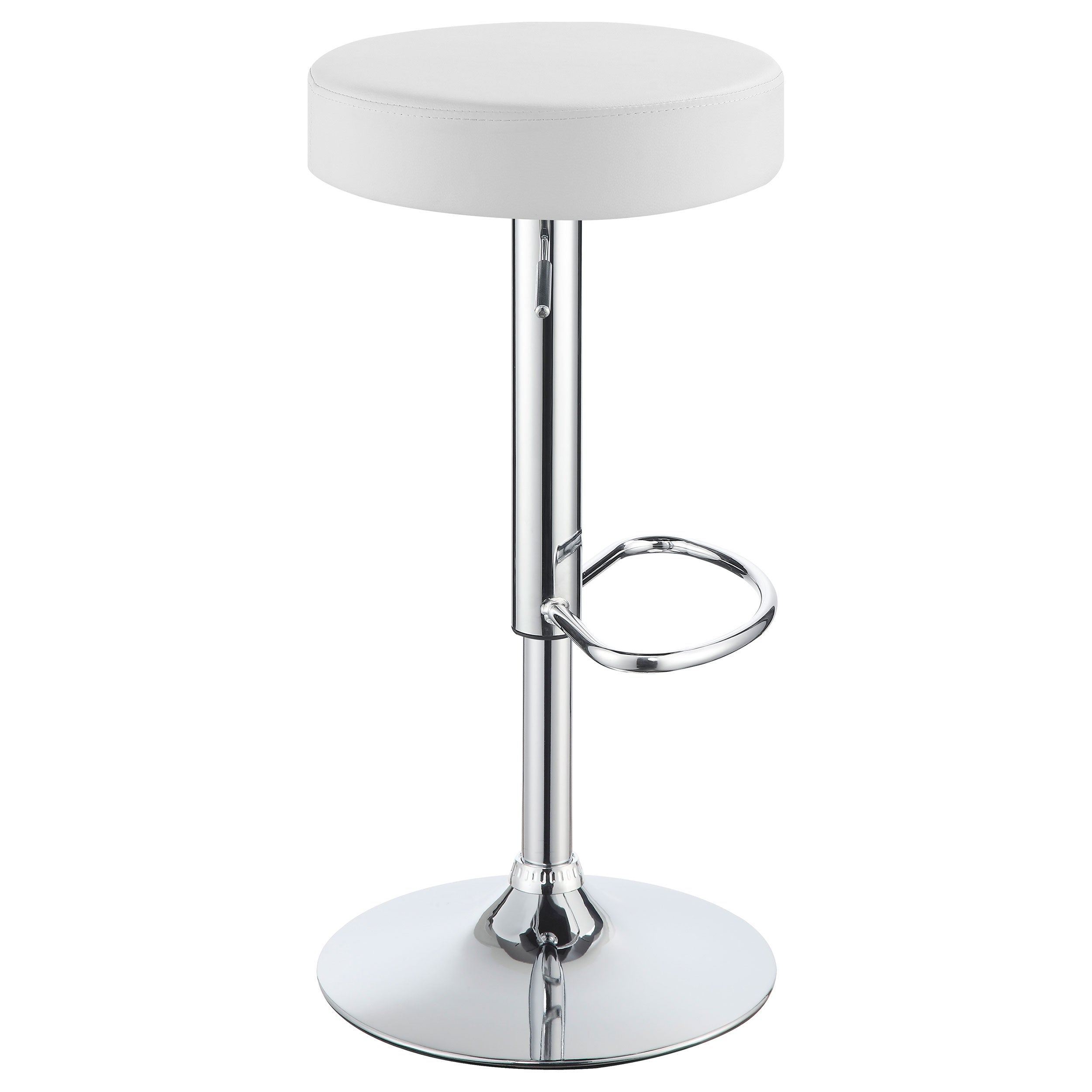Ramses Adjustable Backless Bar Stool Chrome and White / Black