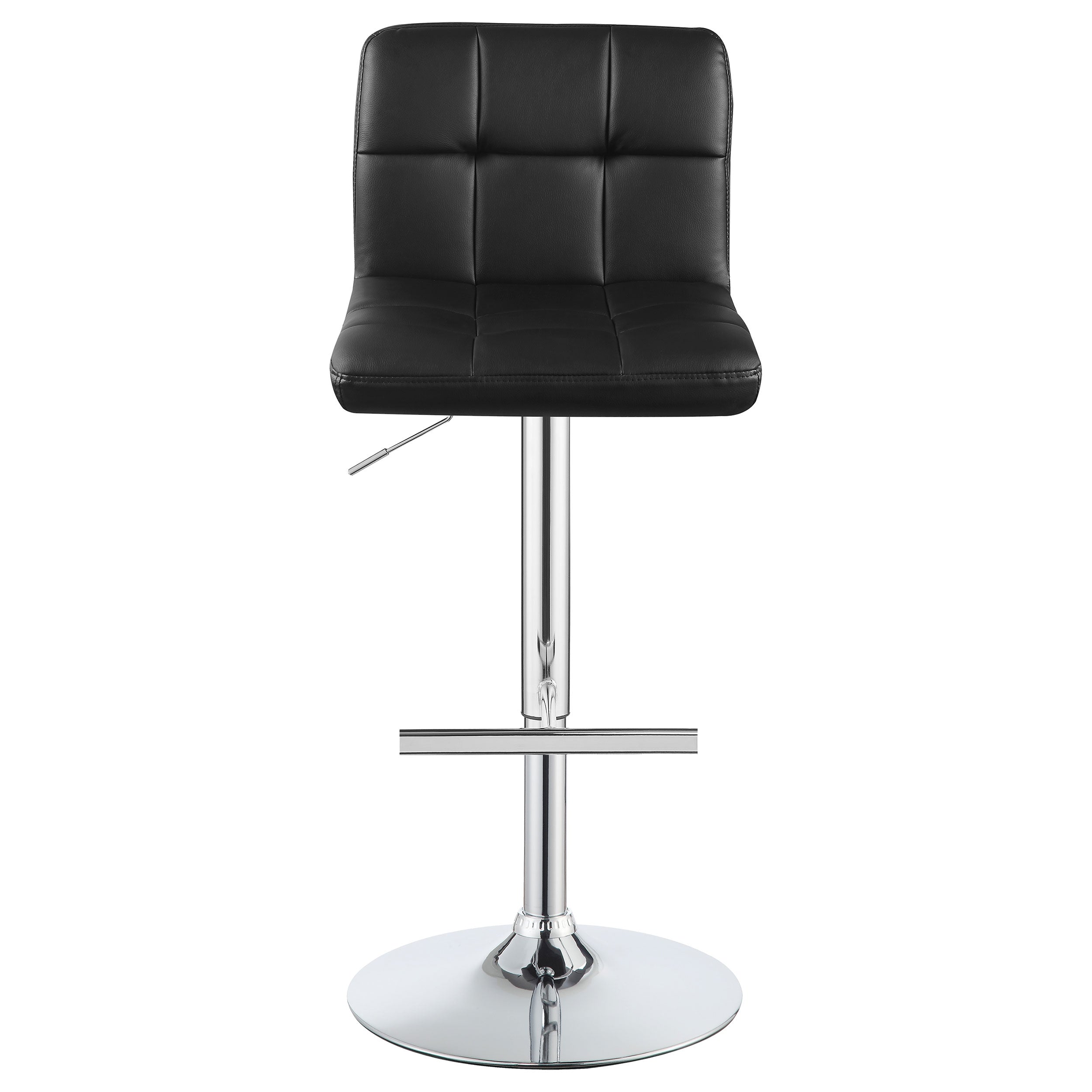 Lenny Upholstered Adjustable Bar Stool Black / White (Set of 2)