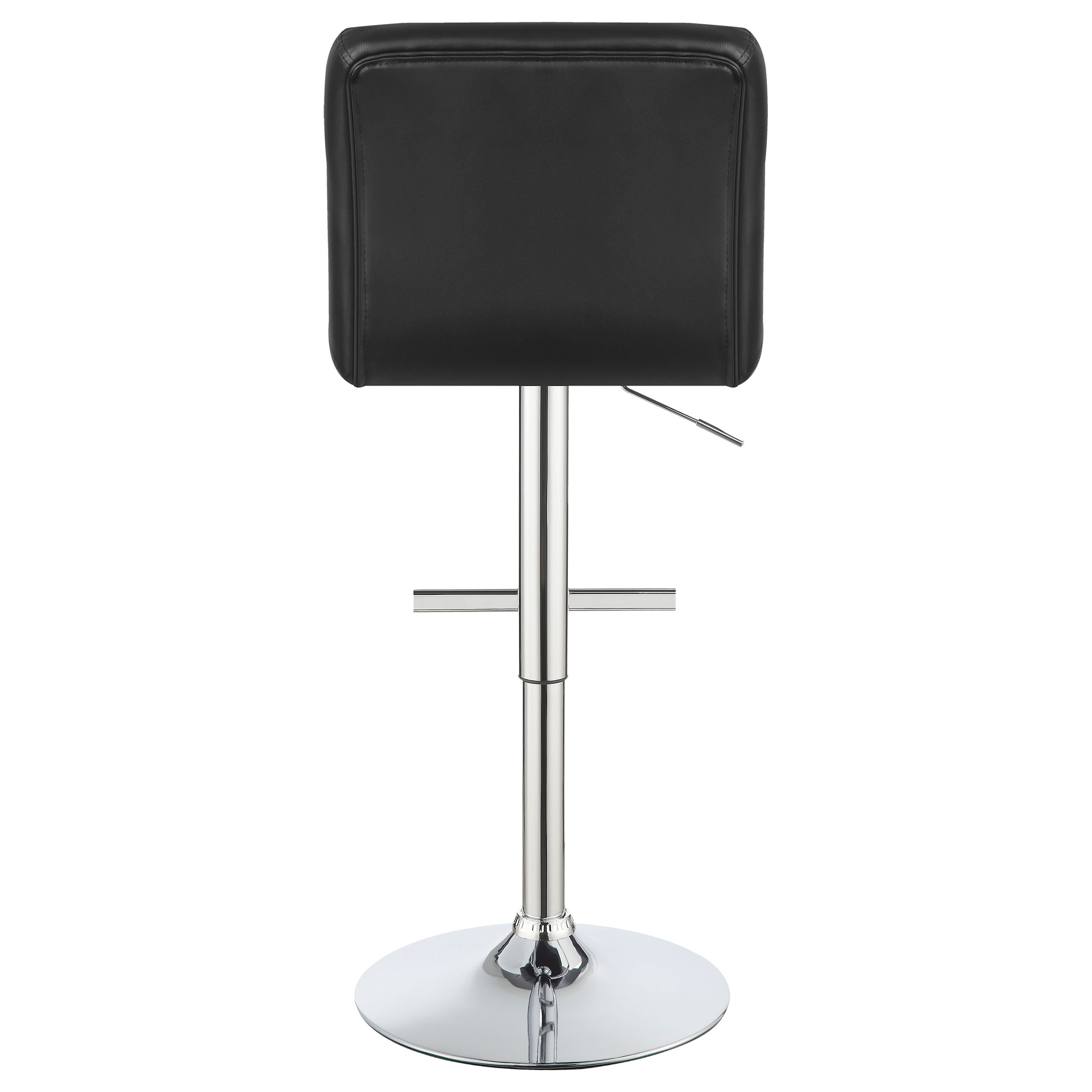 Lenny Upholstered Adjustable Bar Stool Black / White (Set of 2)