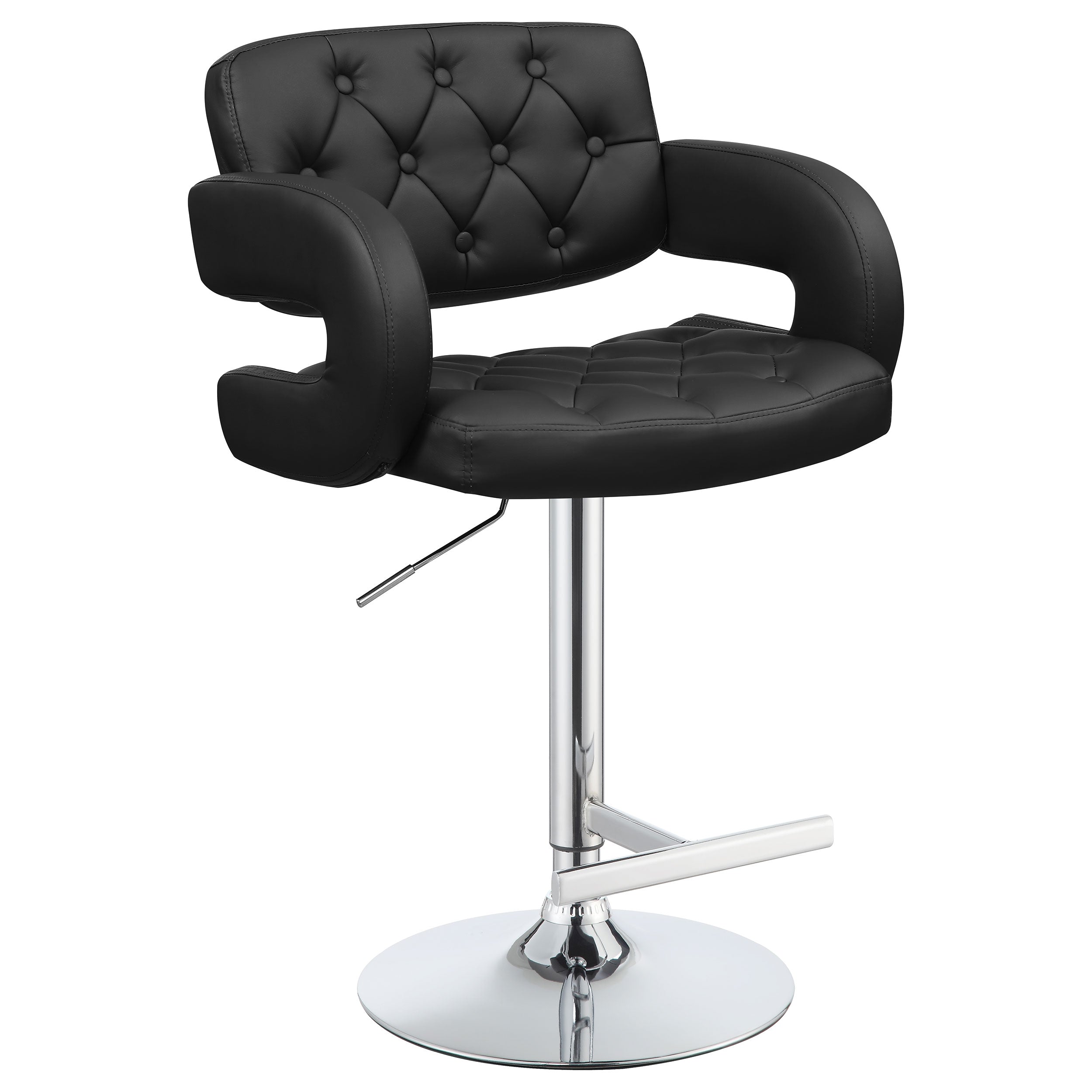 Brandi Adjustable Bar Stool Black / White and Chrome