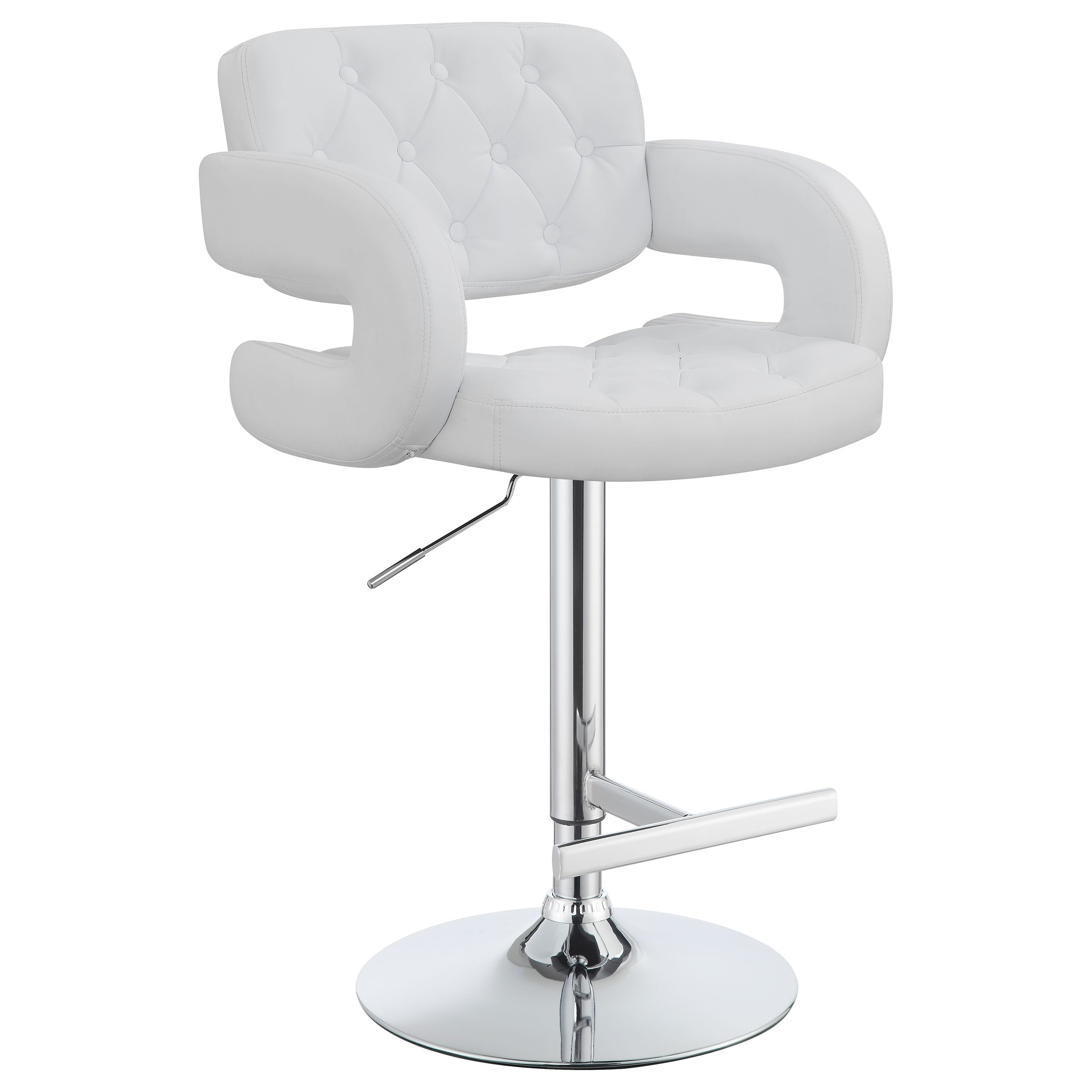 Brandi Adjustable Bar Stool Black / White and Chrome