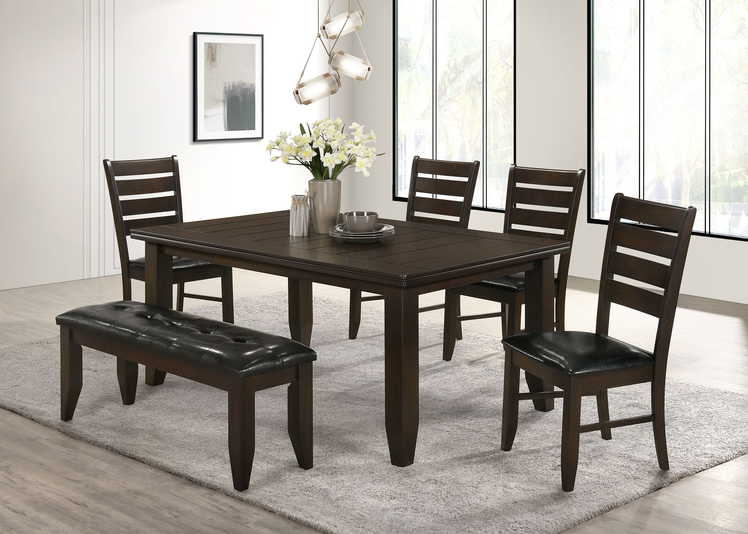 Dalila  Rectangular Dining Table Set Cappuccino