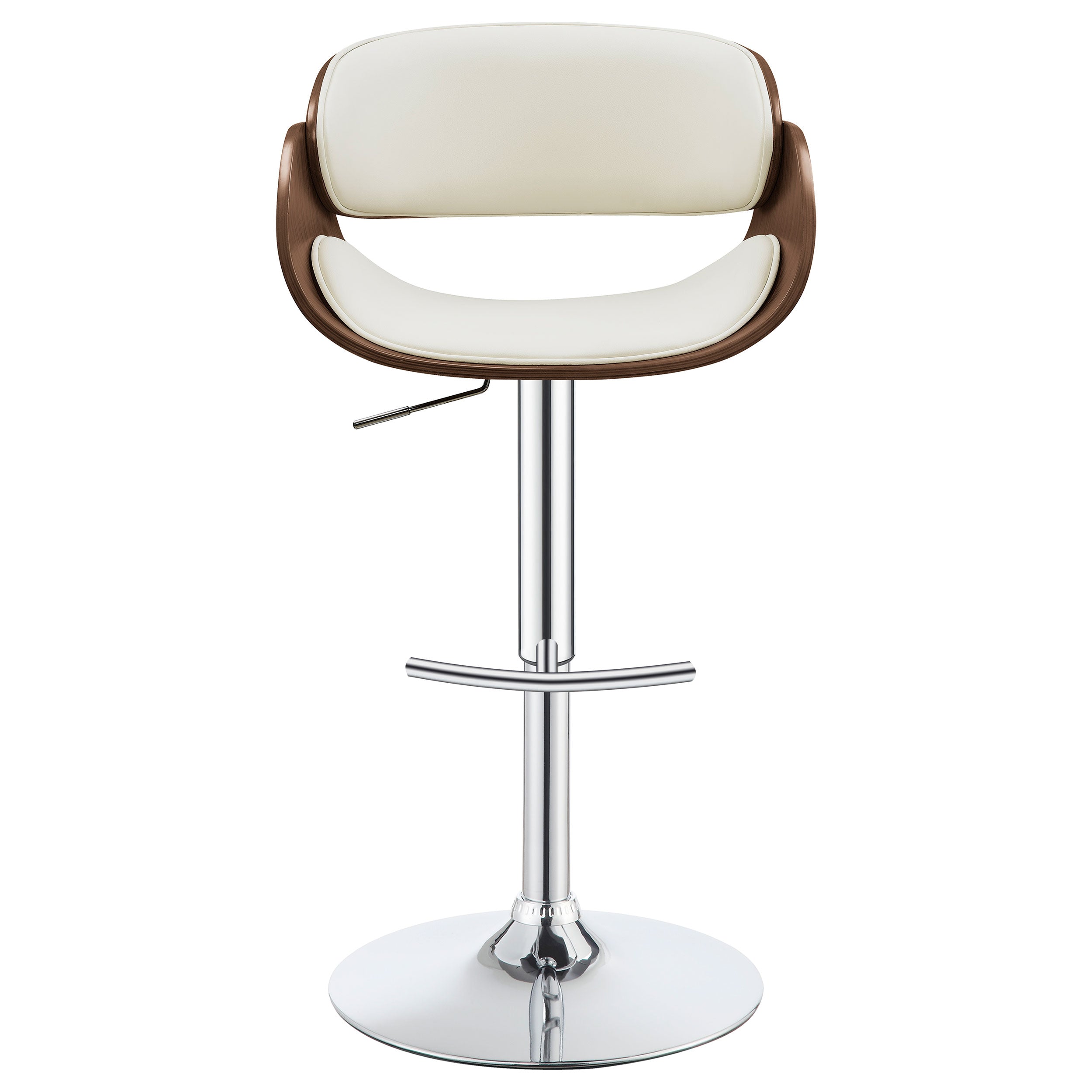 Dana Adjustable Bar Stool Black / Ecru and Chrome