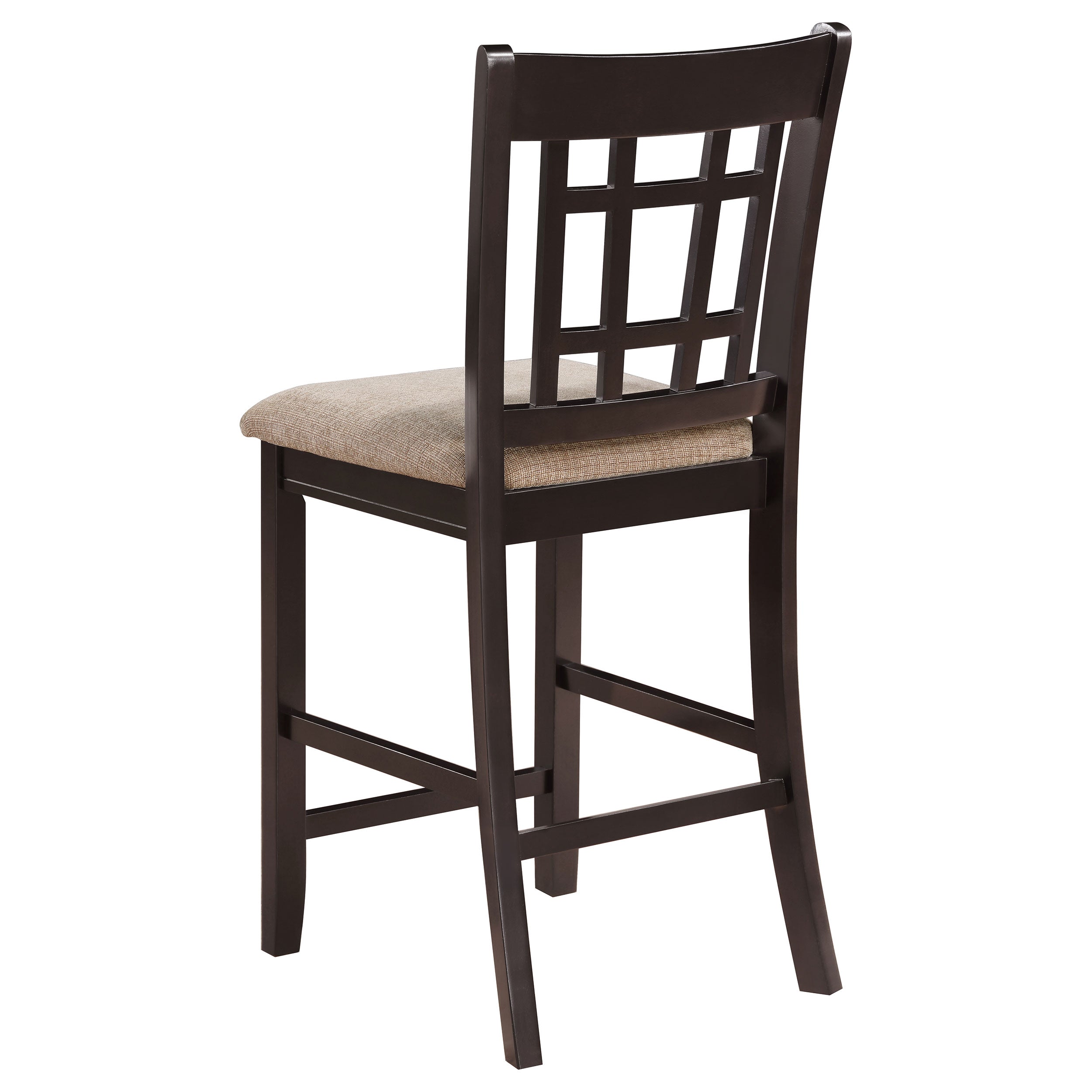Lavon Wood Counter Chair Tan / Black and Espresso (Set of 2)