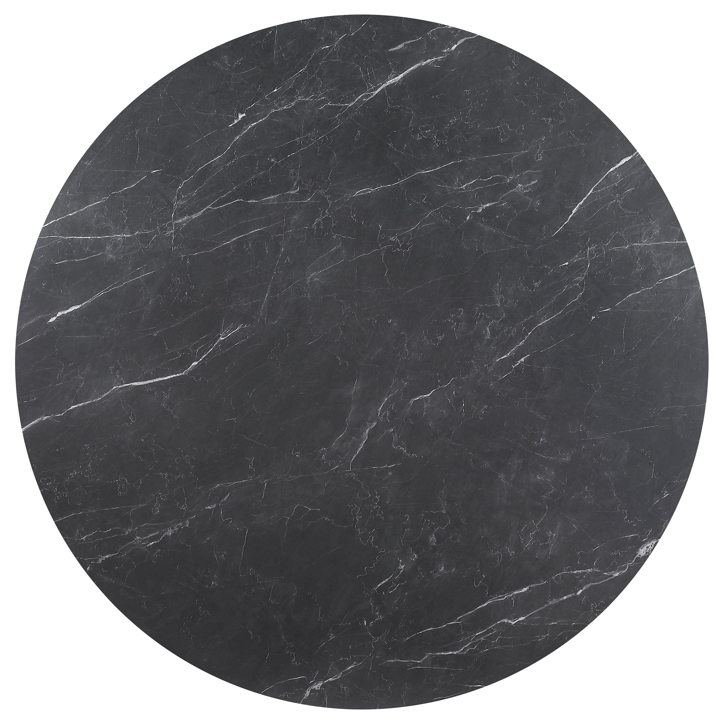 Camden Round Faux Marble Top Dining Table Set Black