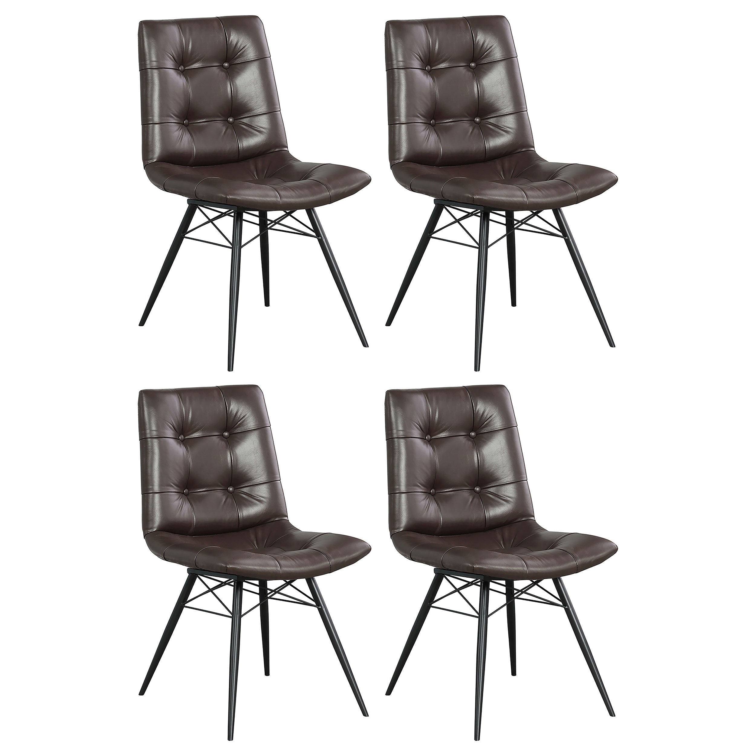 Aiken Upholstered Dining Side Chair Brown(Set of 4)