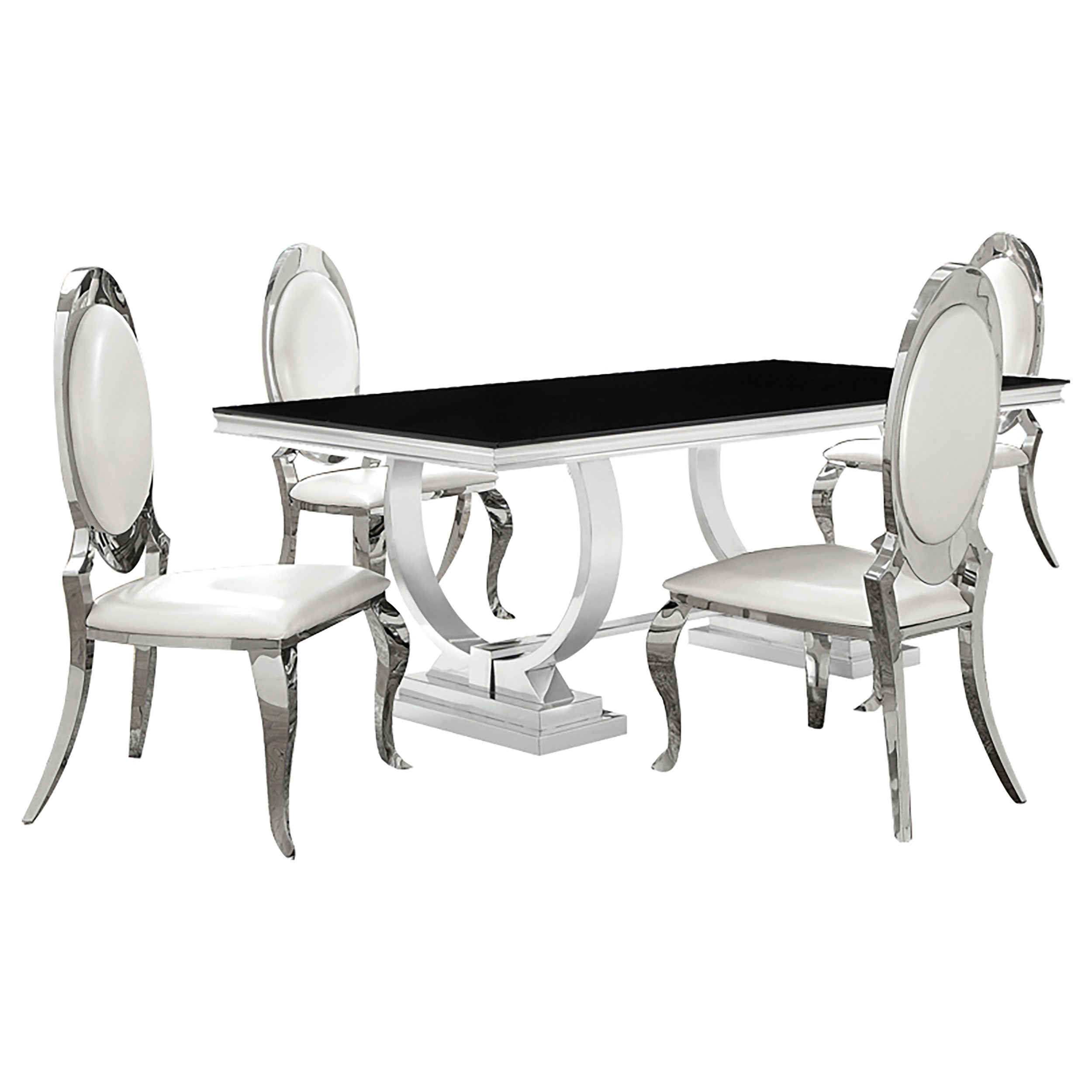 Antoine  Rectangular Glass Top Dining Set