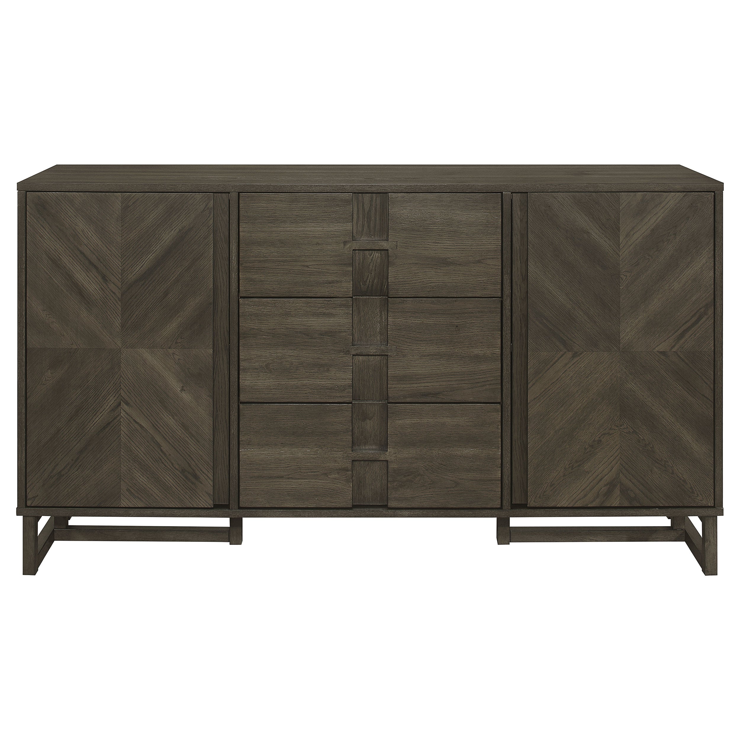 Kelly 3-drawer Storage Dining Sideboard Buffet Dark Grey