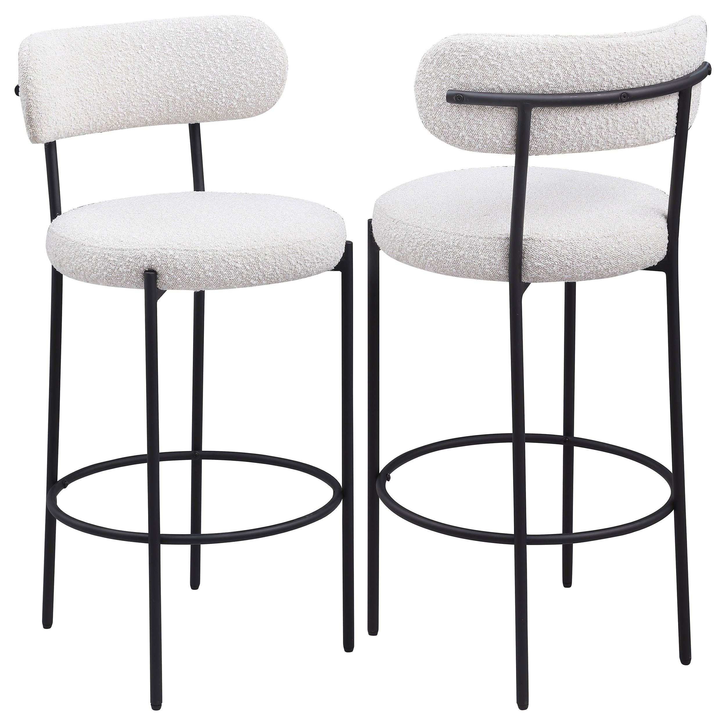 Viola Boucle Upholstered Counter Chair Cream (Set of 2)