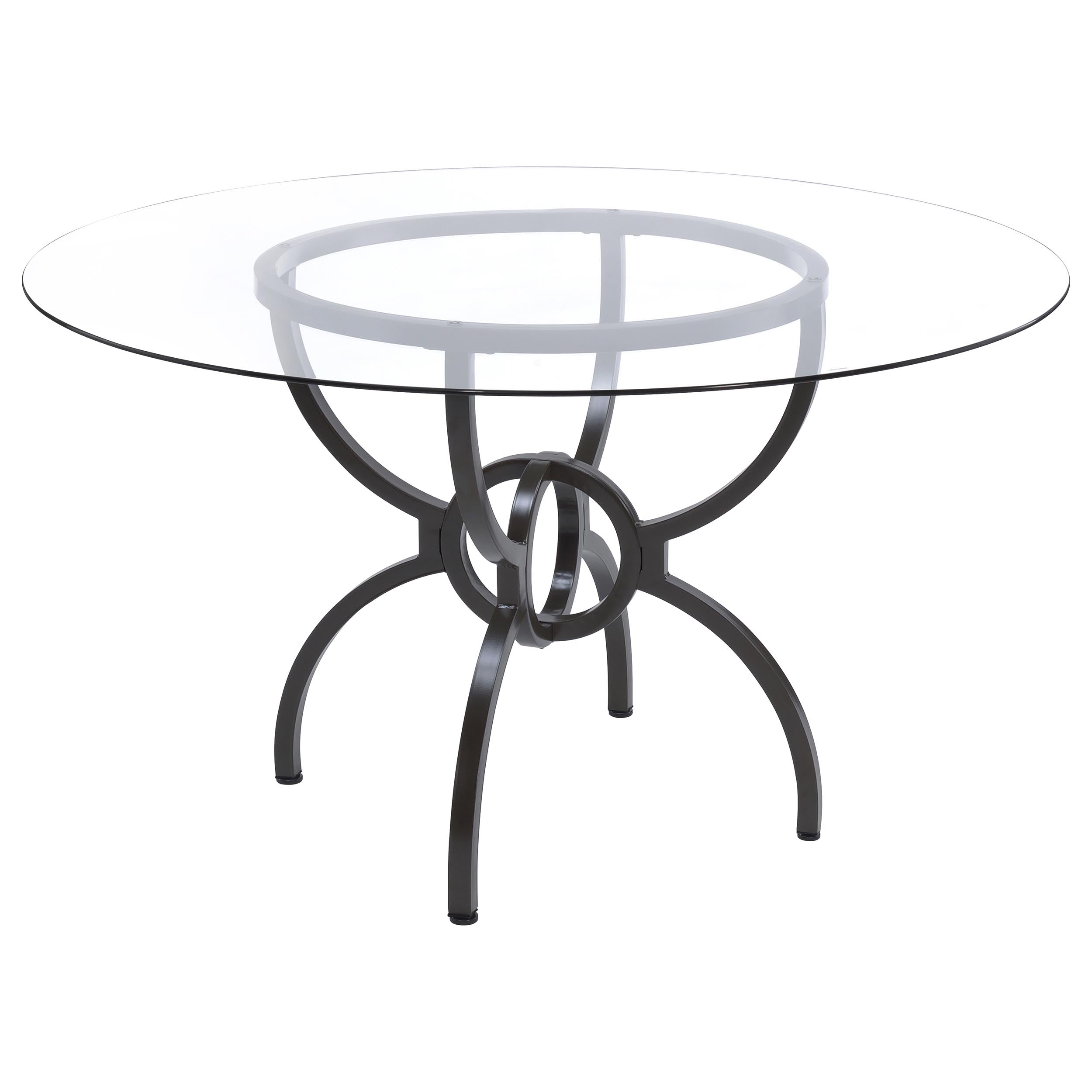 Aviano  Round Glass Top Dining Table Set Gunmetal