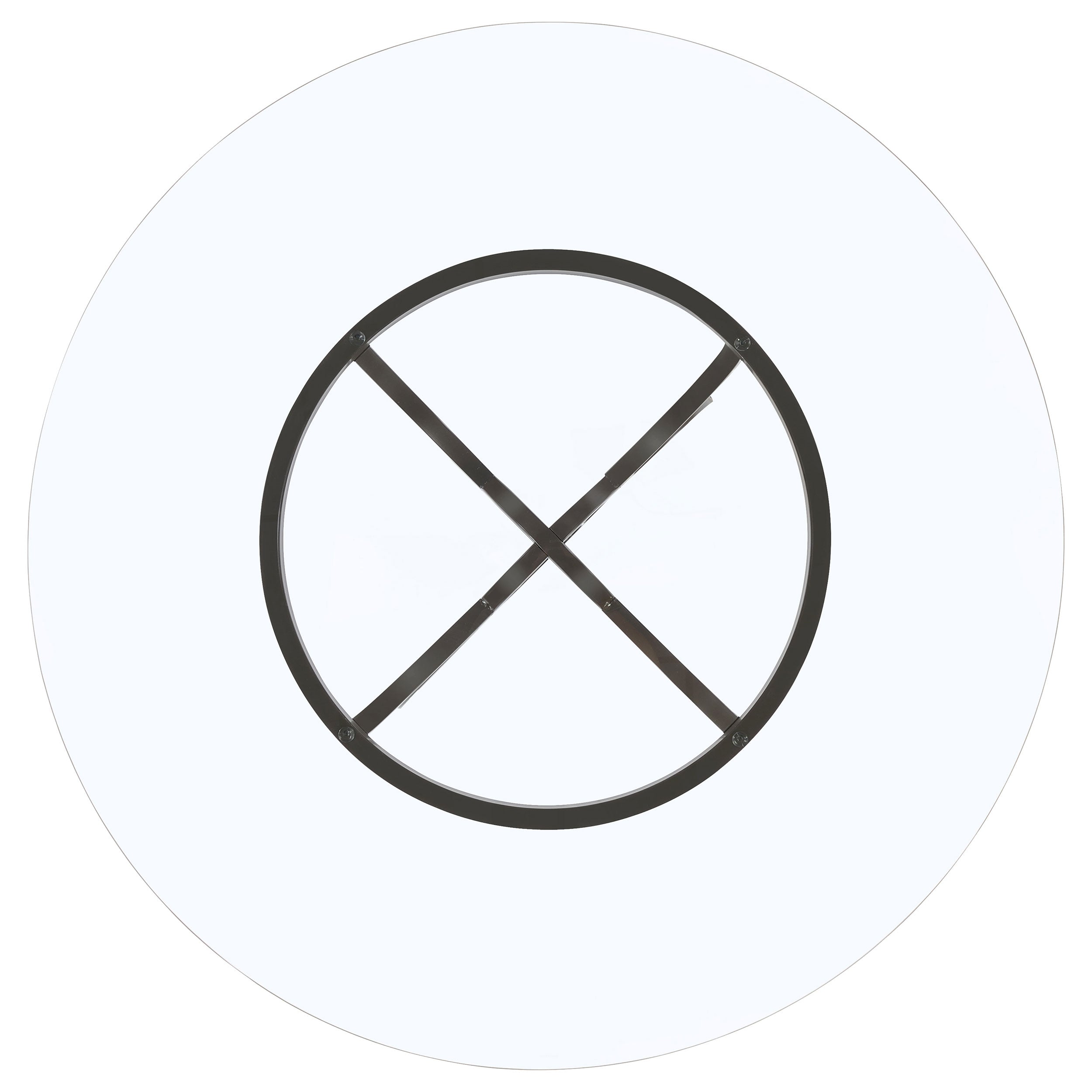 Aviano Round 48-inch Glass Top Metal Dining Table Gunmetal