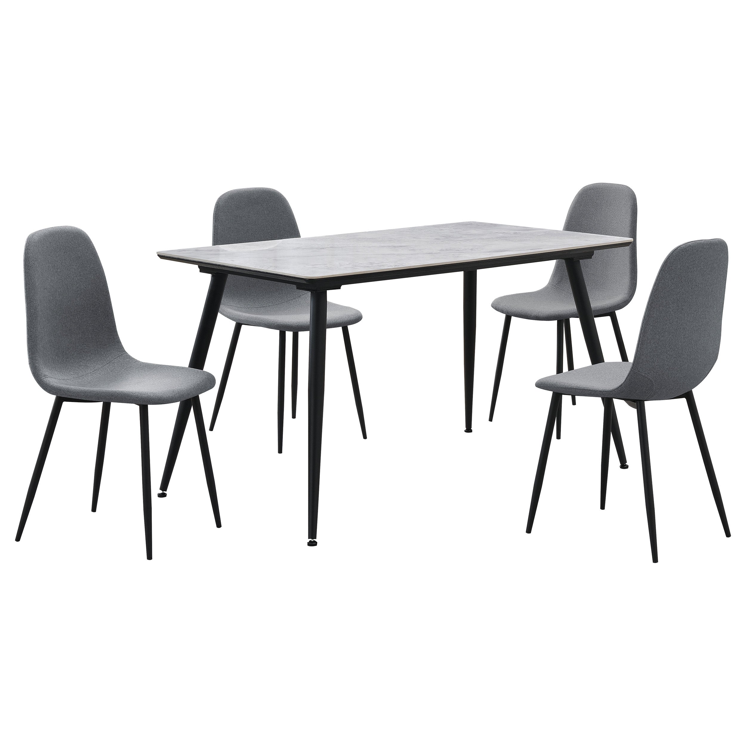 Dennison  Rectangular Dining Table Set Grey
