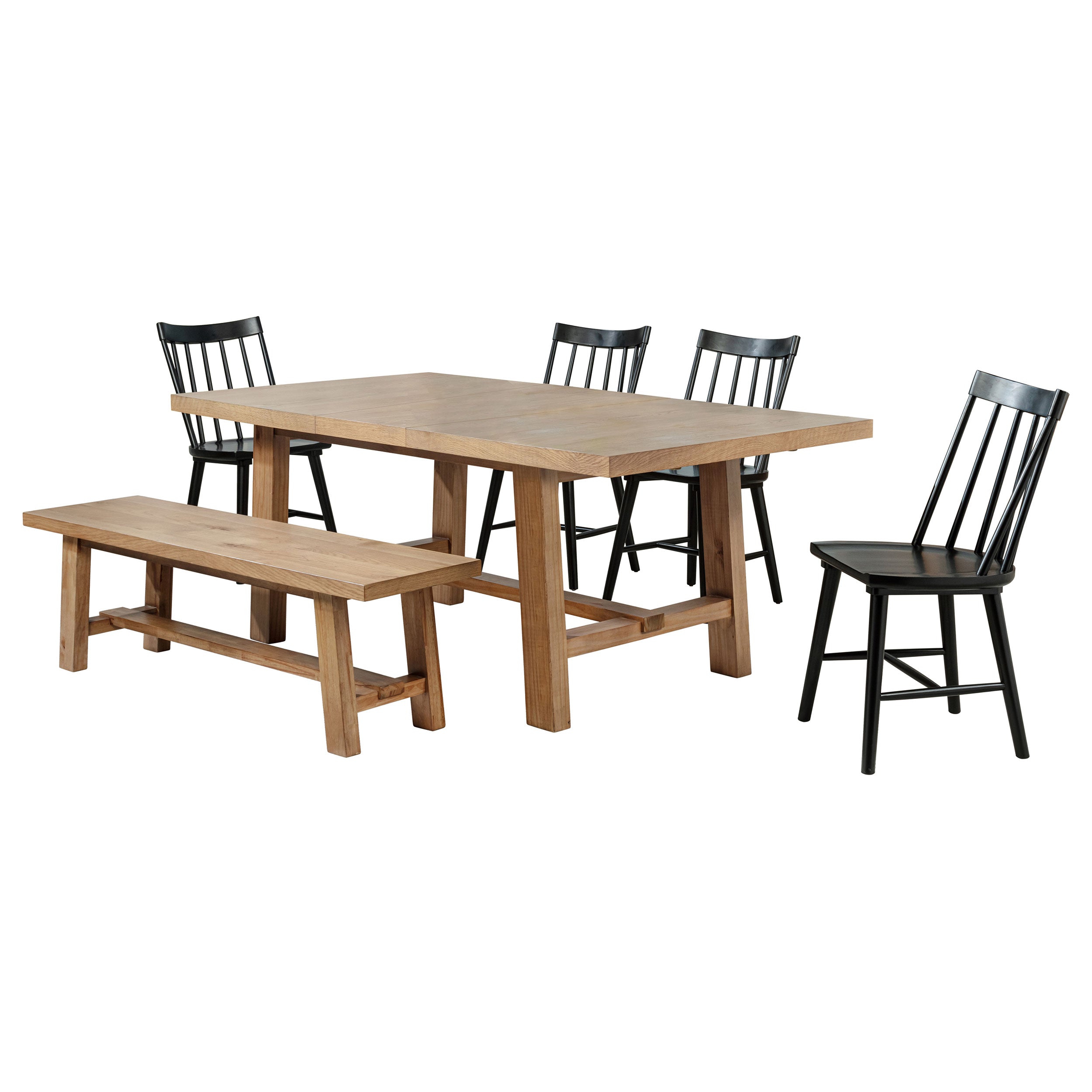 Middleton  Extension Leaf Dining Set Brown and Black