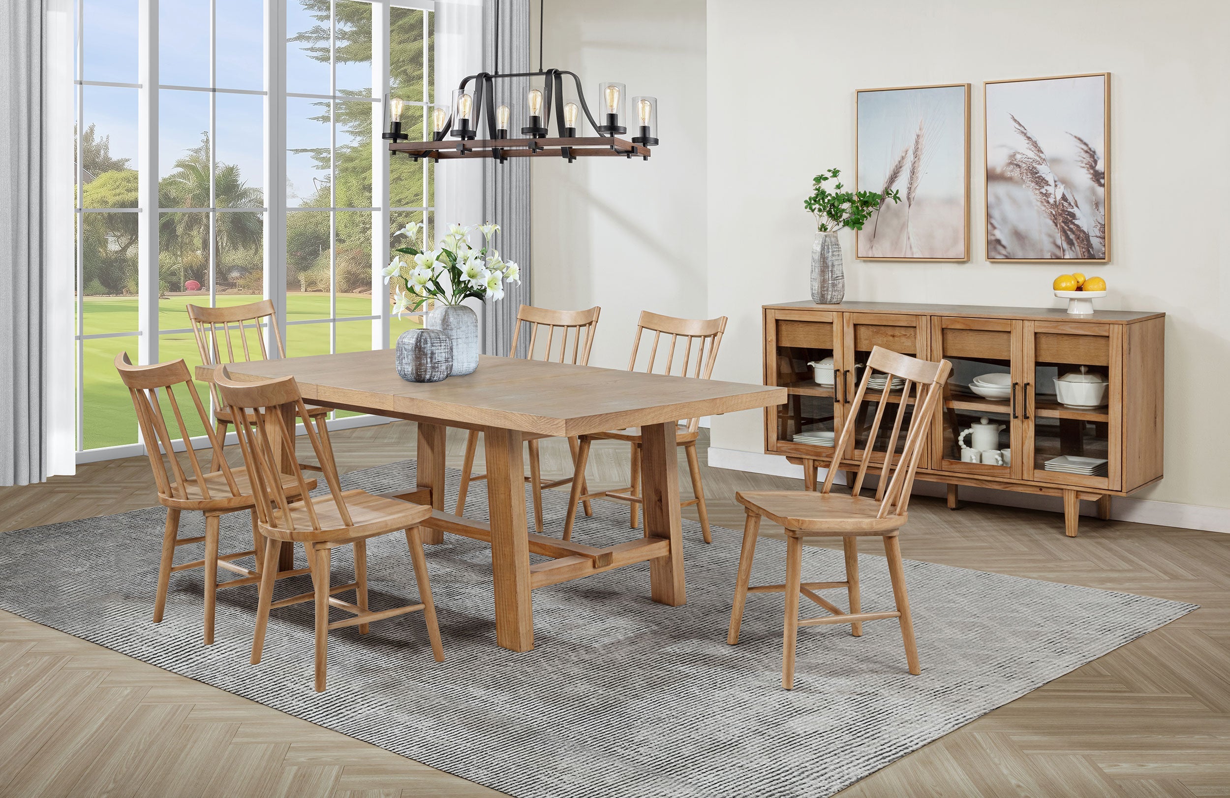 Middleton  Extension Leaf Dining Set Brown and Black