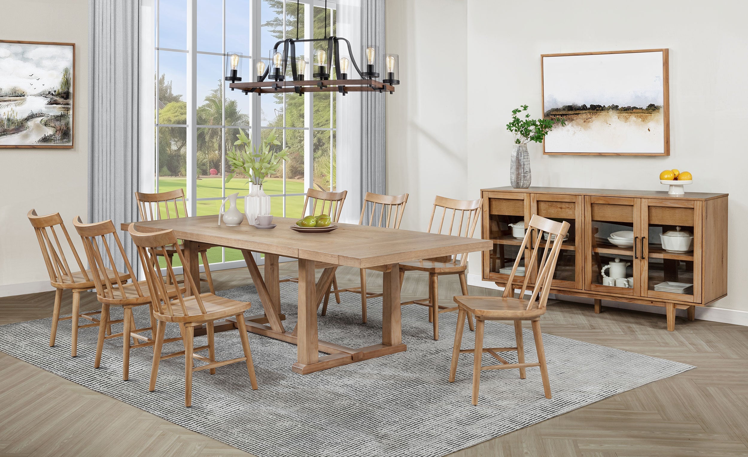 Middleton  Extension Leaf Dining Set Brown and Black