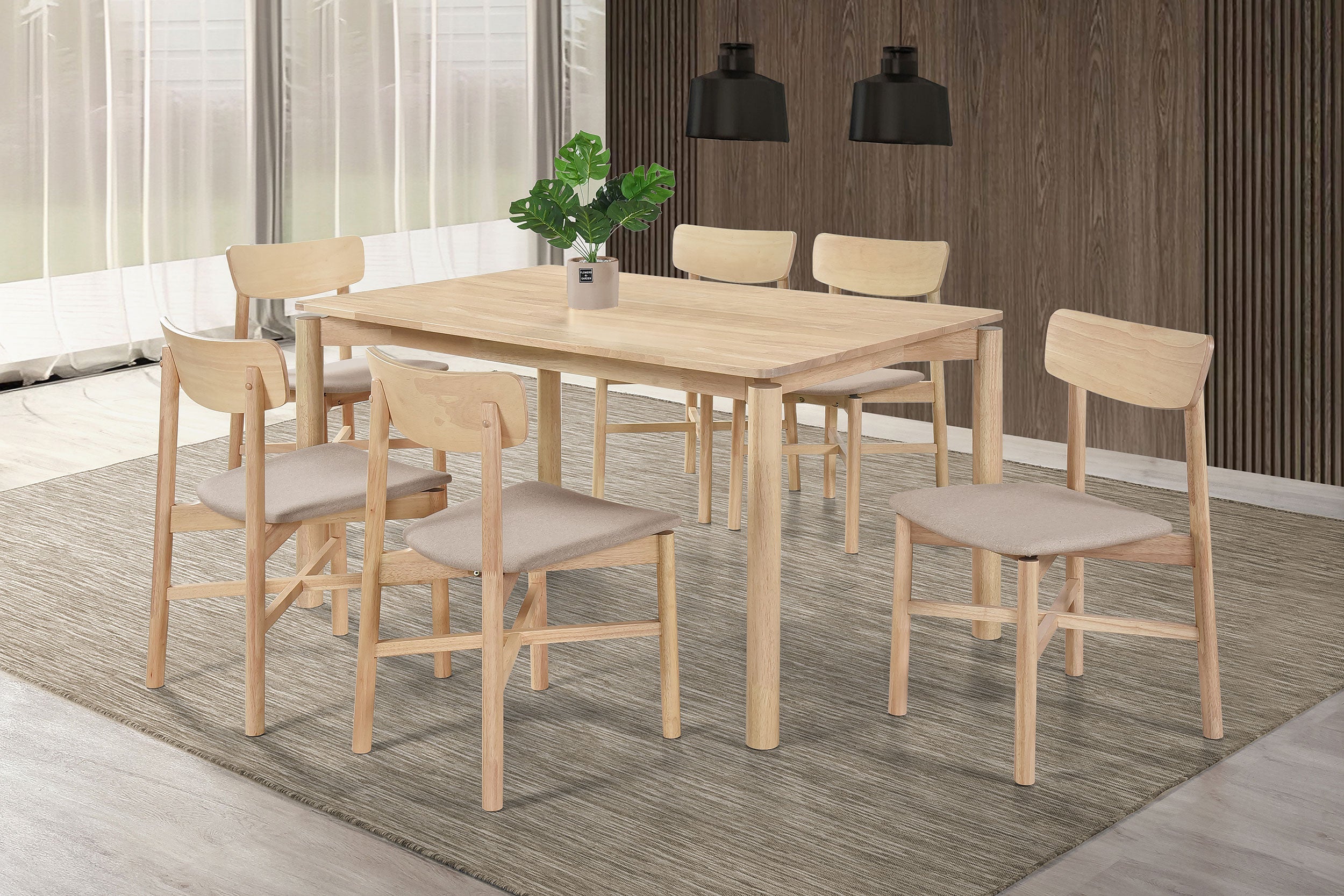 Parkridge  59-inch Wood Dining Set Natural Walnut