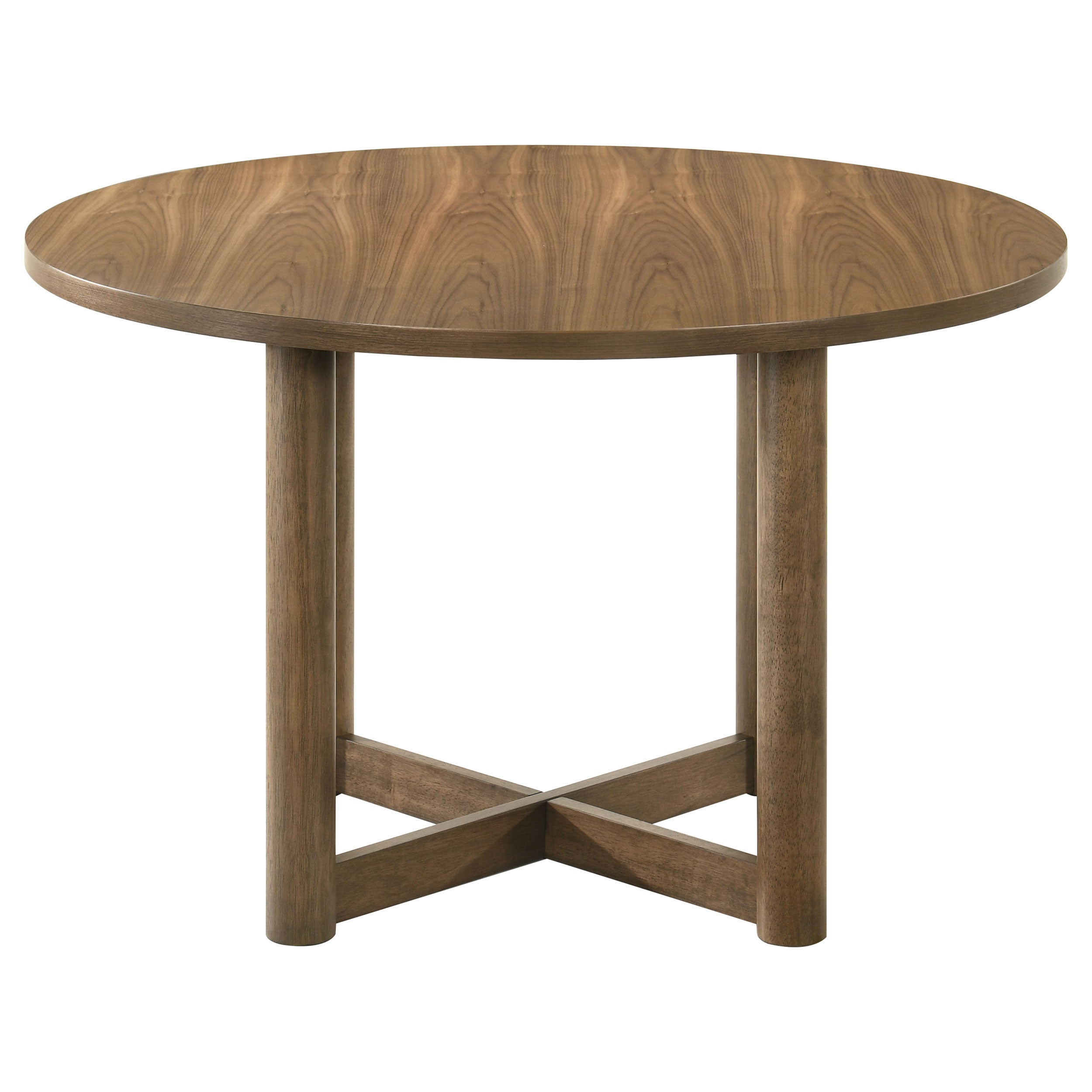 Crestmore 46-inch Round Wood Dining Table Set Walnut