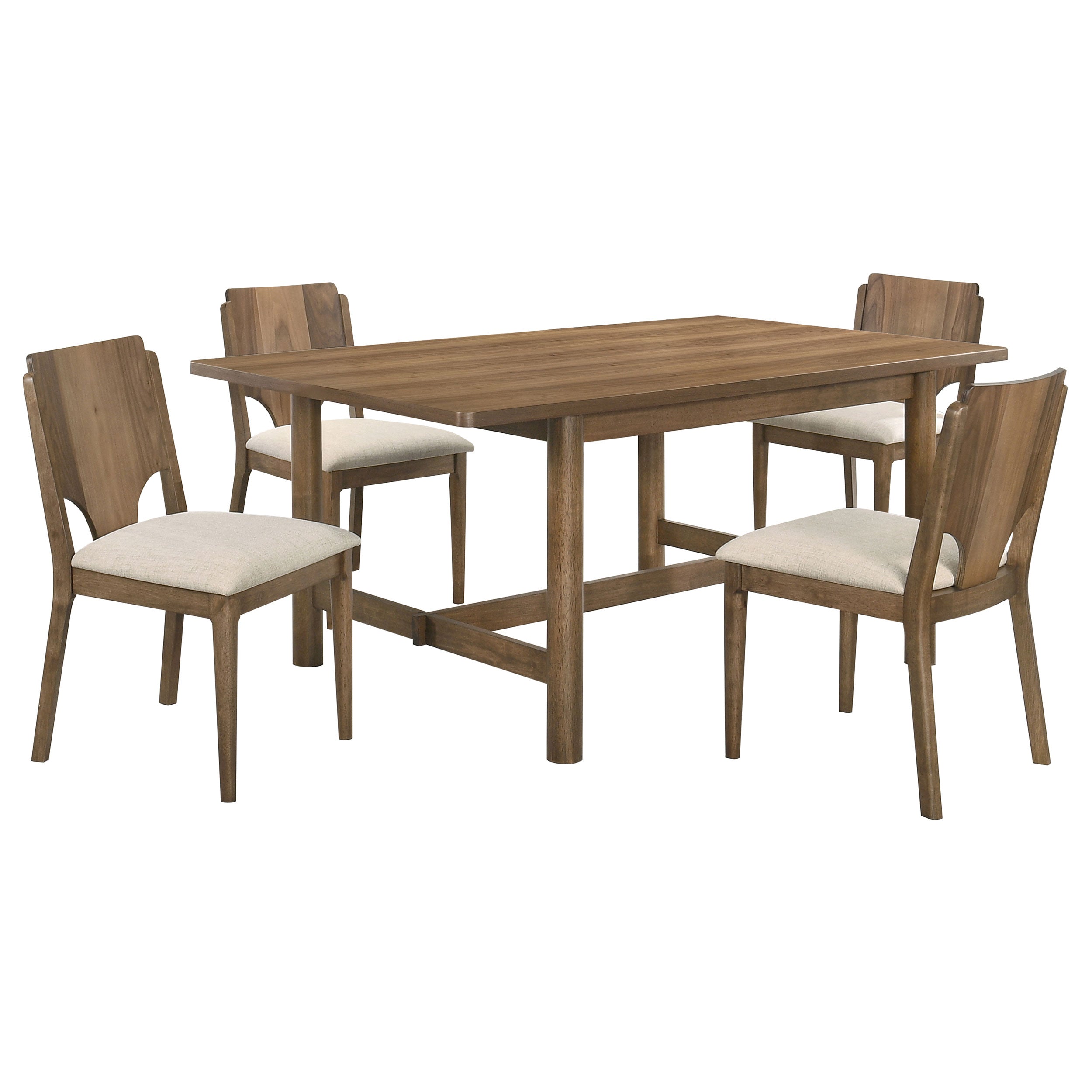 Crestmore 46-inch Round Wood Dining Table Set Walnut