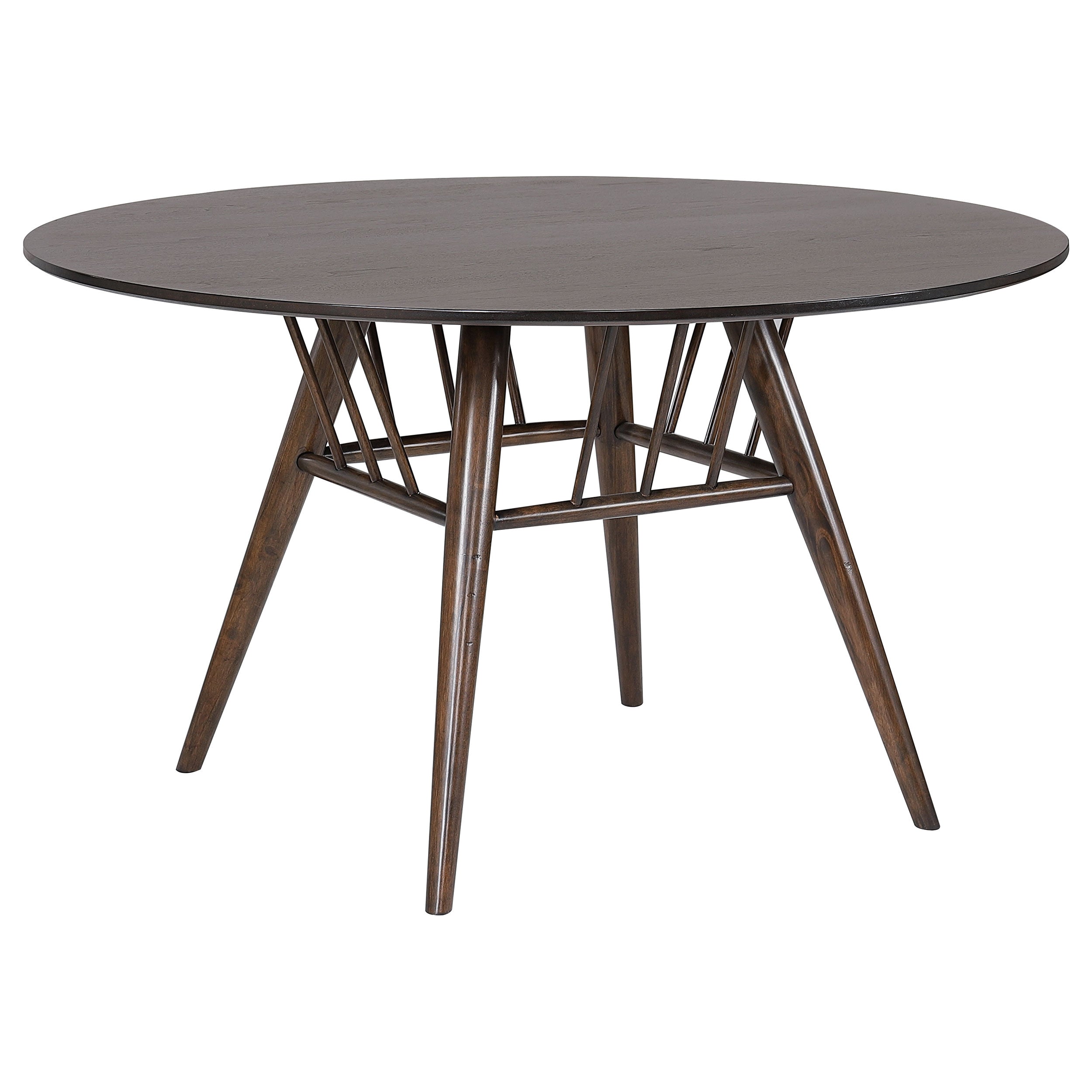 Everton  Round 53-inch Dining Table Set Dark Walnut
