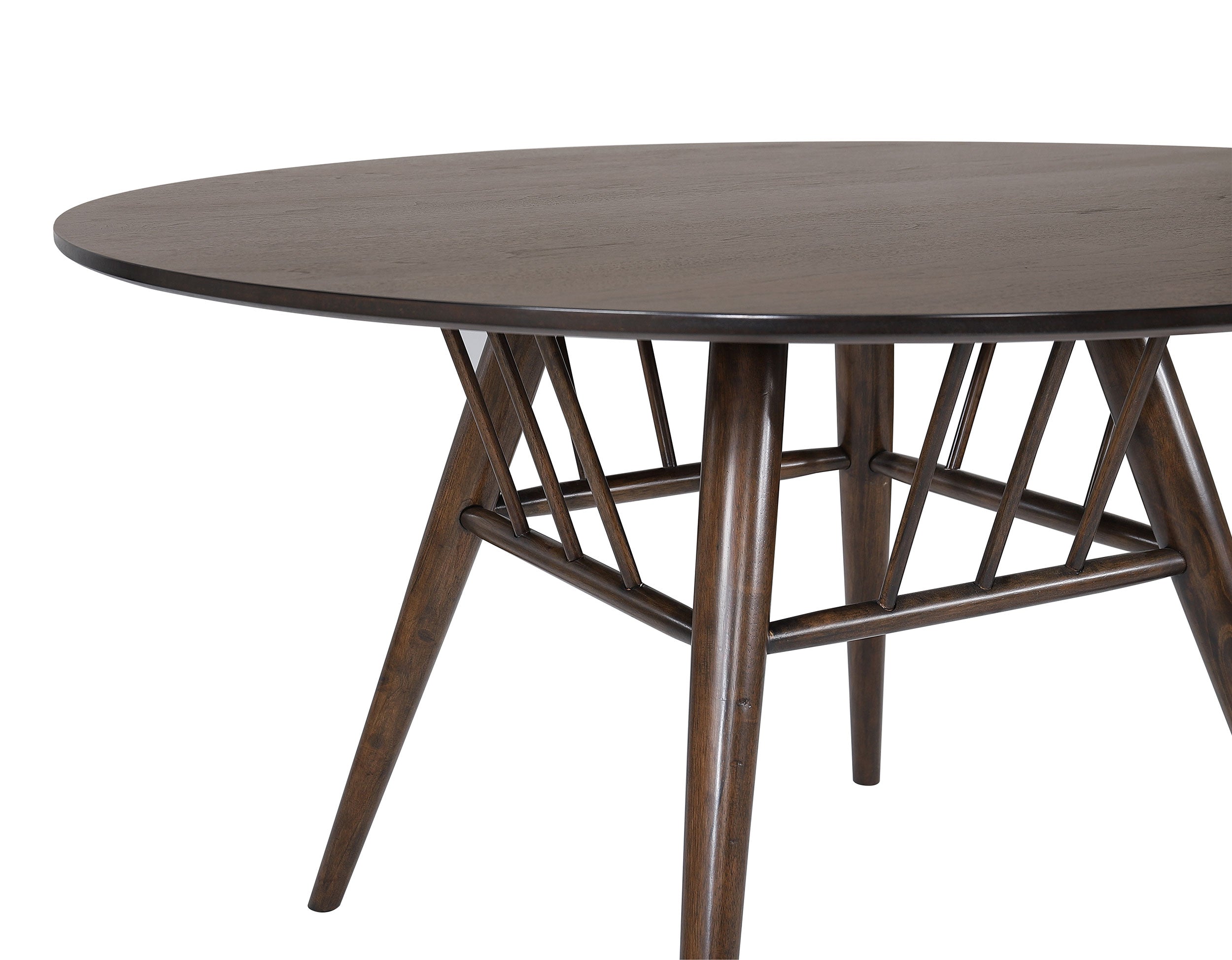 Everton  Round 53-inch Dining Table Set Dark Walnut