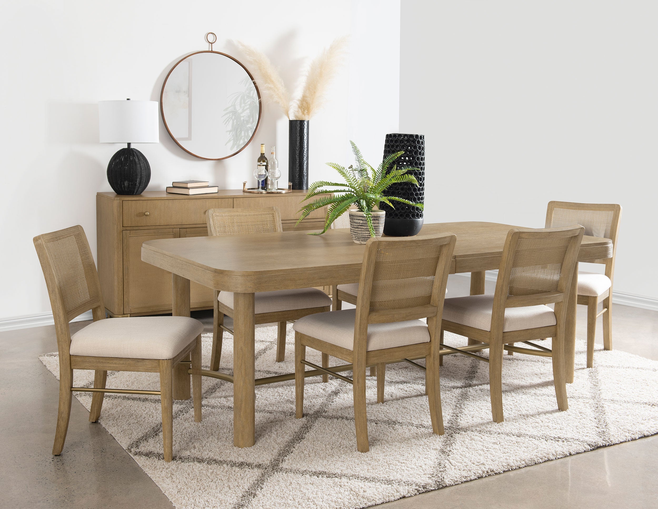 Arini  Extension Leaf Dining Table Set Black