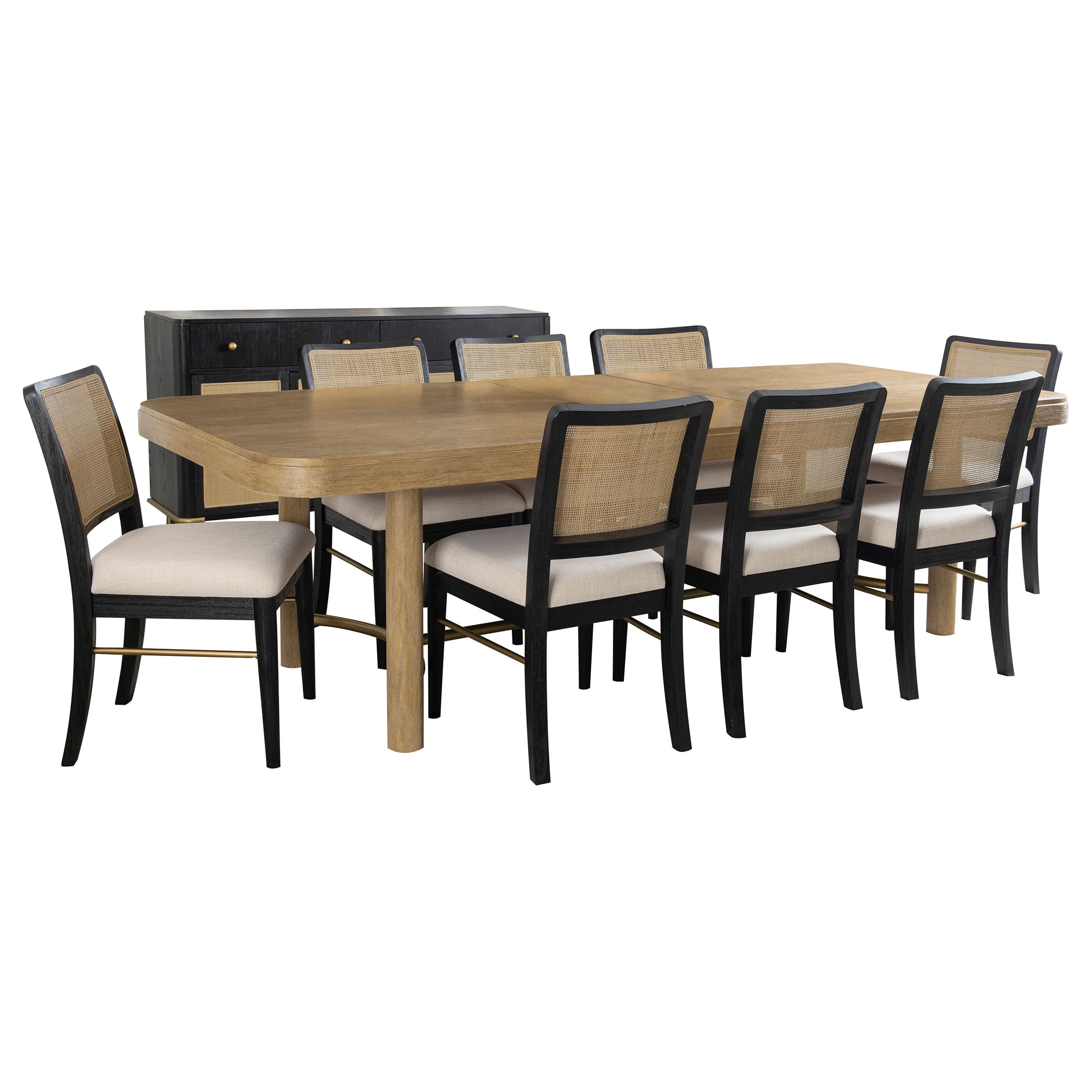Arini  Extension Leaf Dining Table Set Black