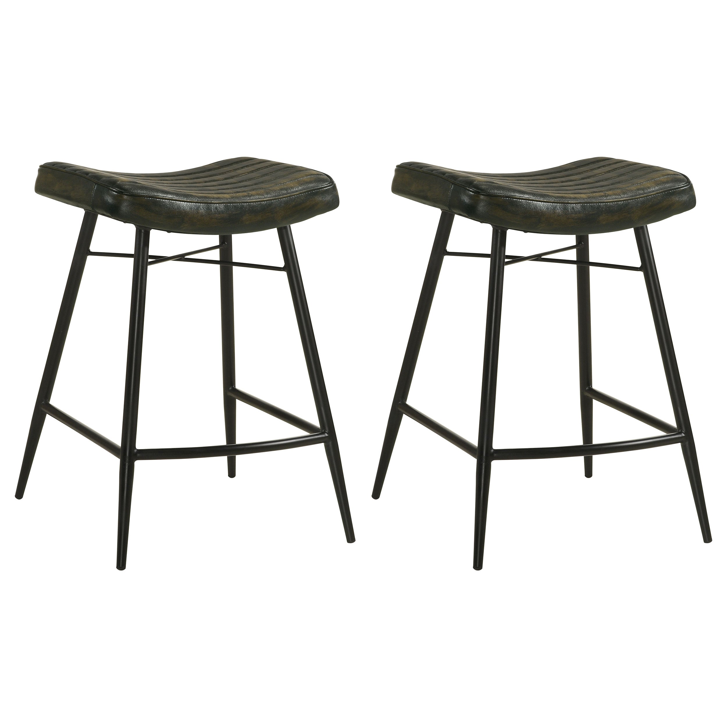 Bayu Leather Upholstered Bar Stool Antique Camel (Set of 2)