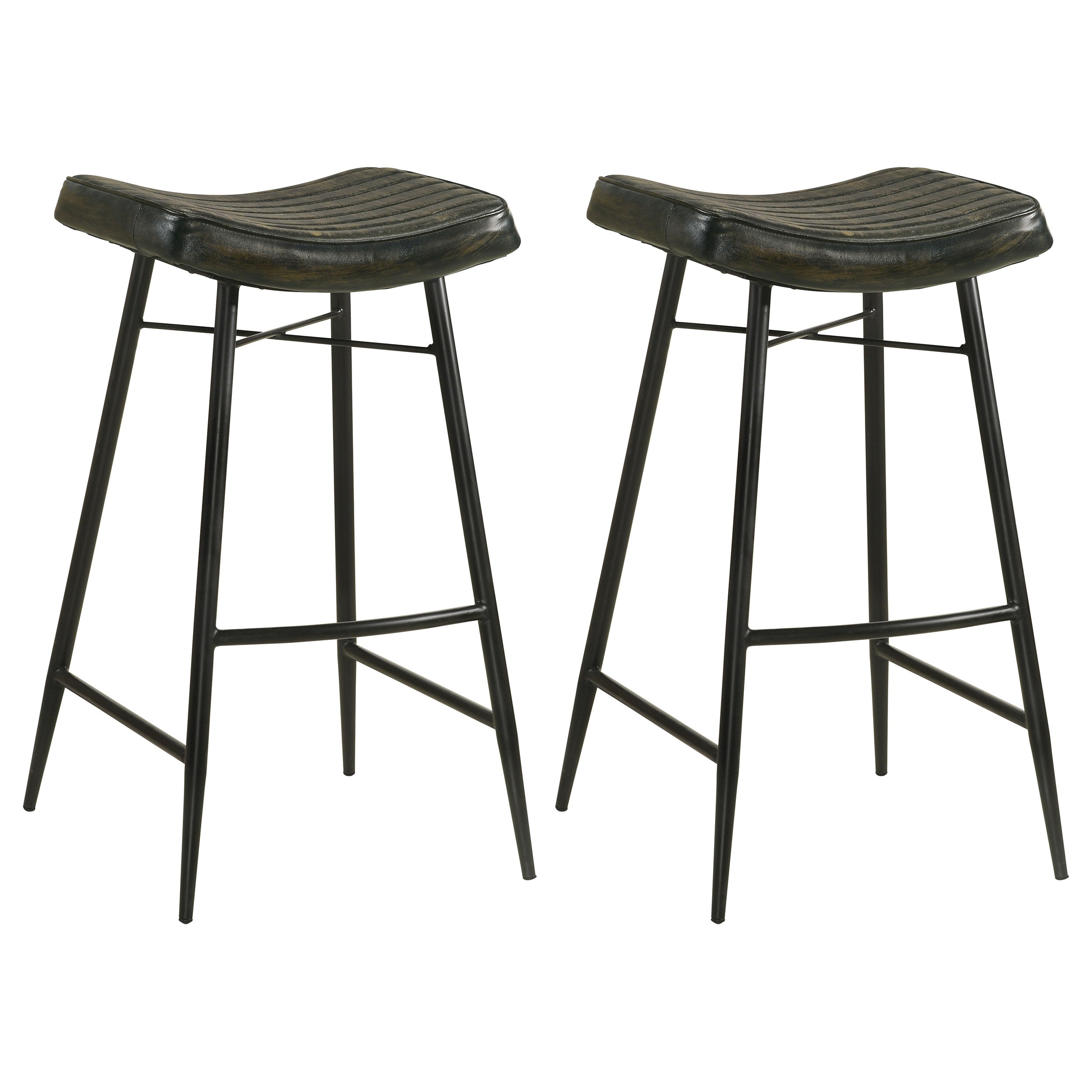 Bayu Leather Upholstered Bar Stool Antique Camel (Set of 2)