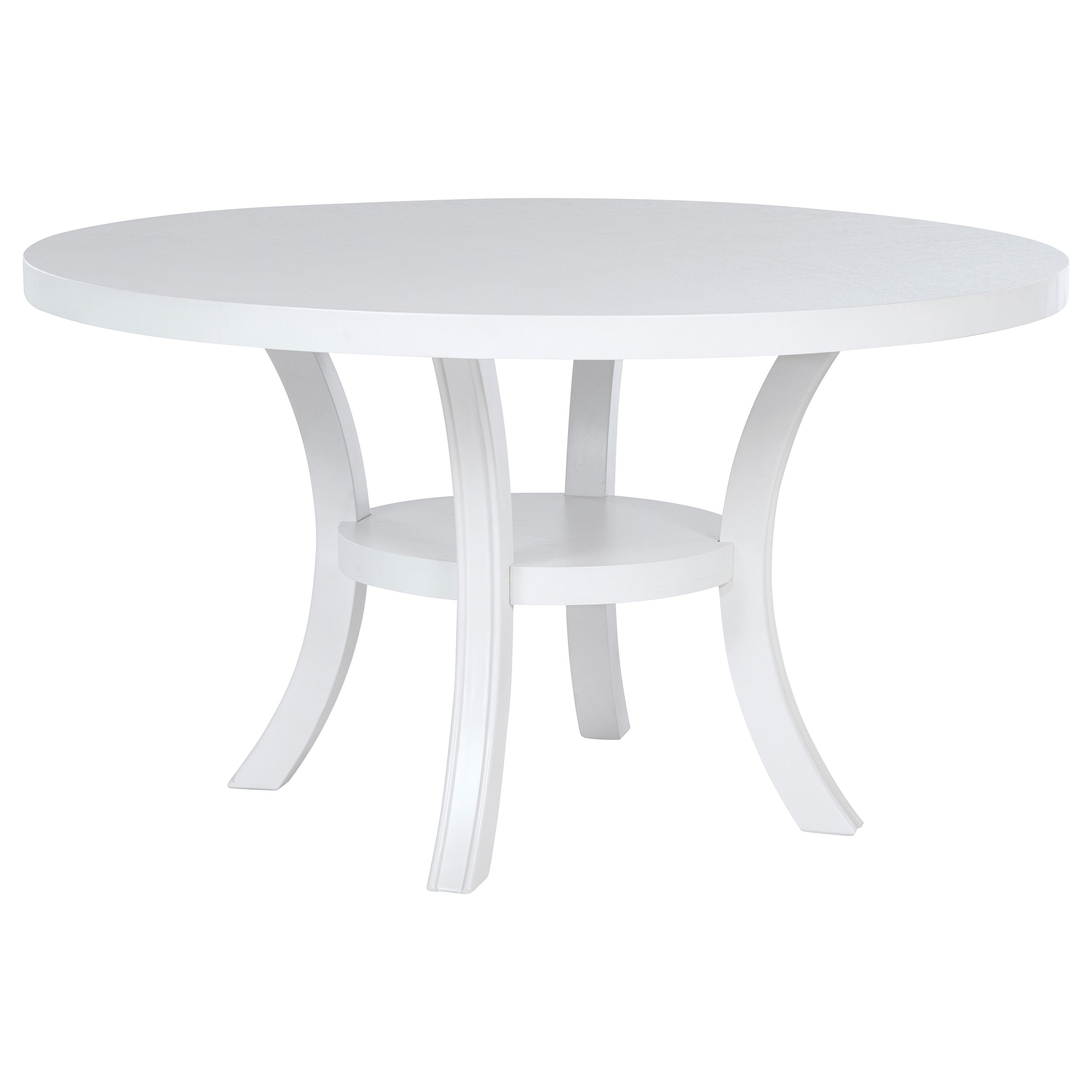 Judd  54-inch Round Wood Dining Table Set Pearl White