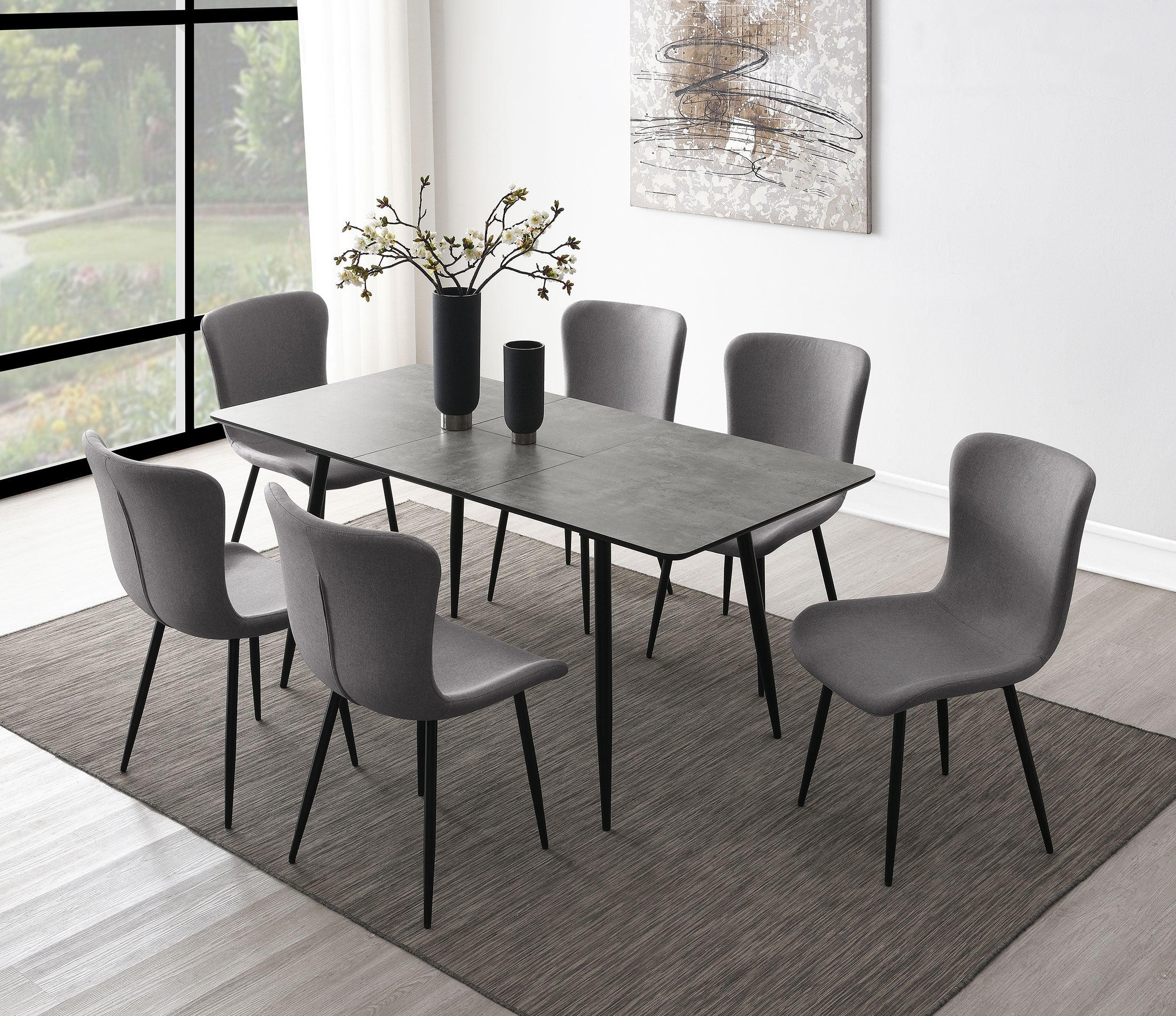 Horizon  Dining Set with Extension Table Grey
