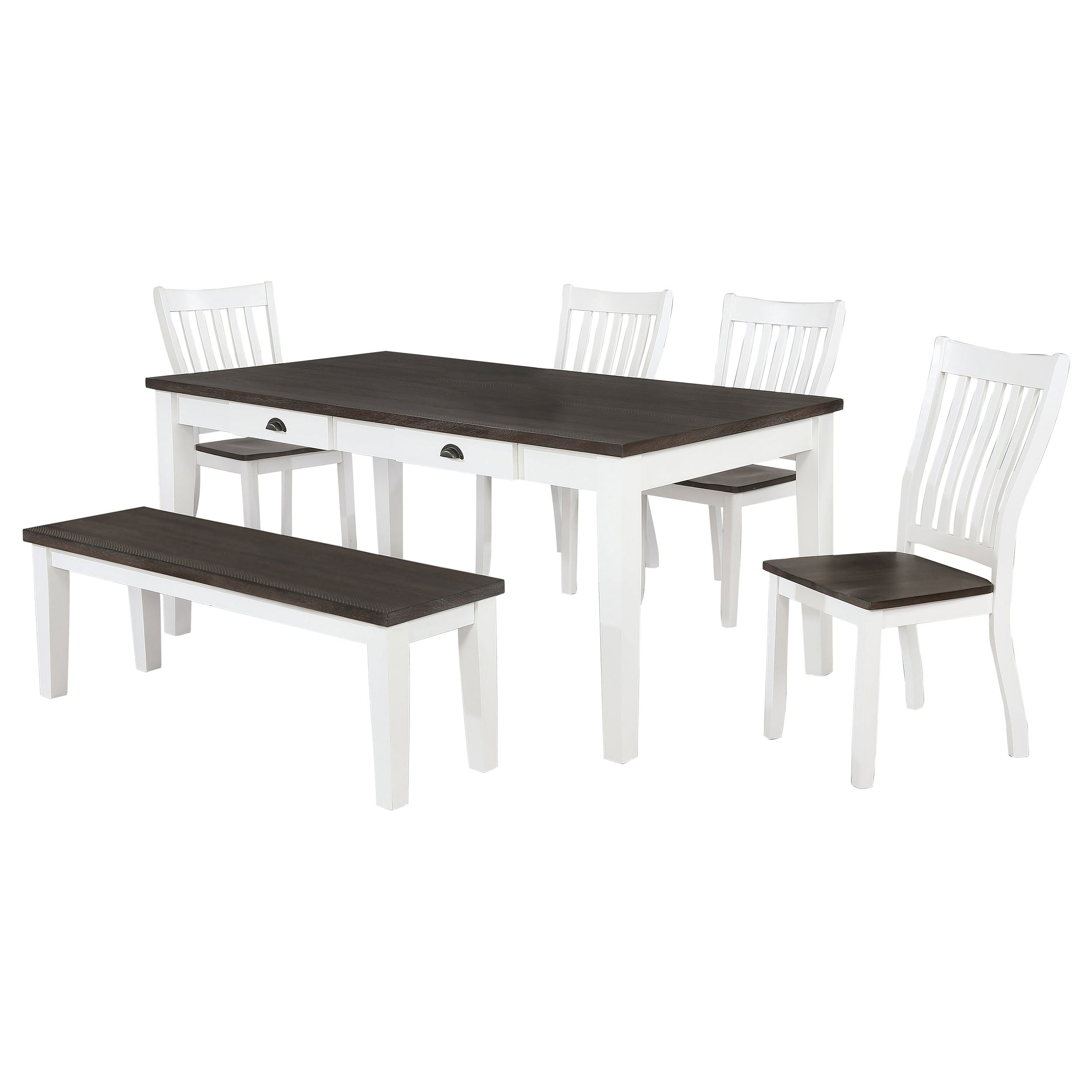 Kingman  Rectangular Dining Set Espresso and White