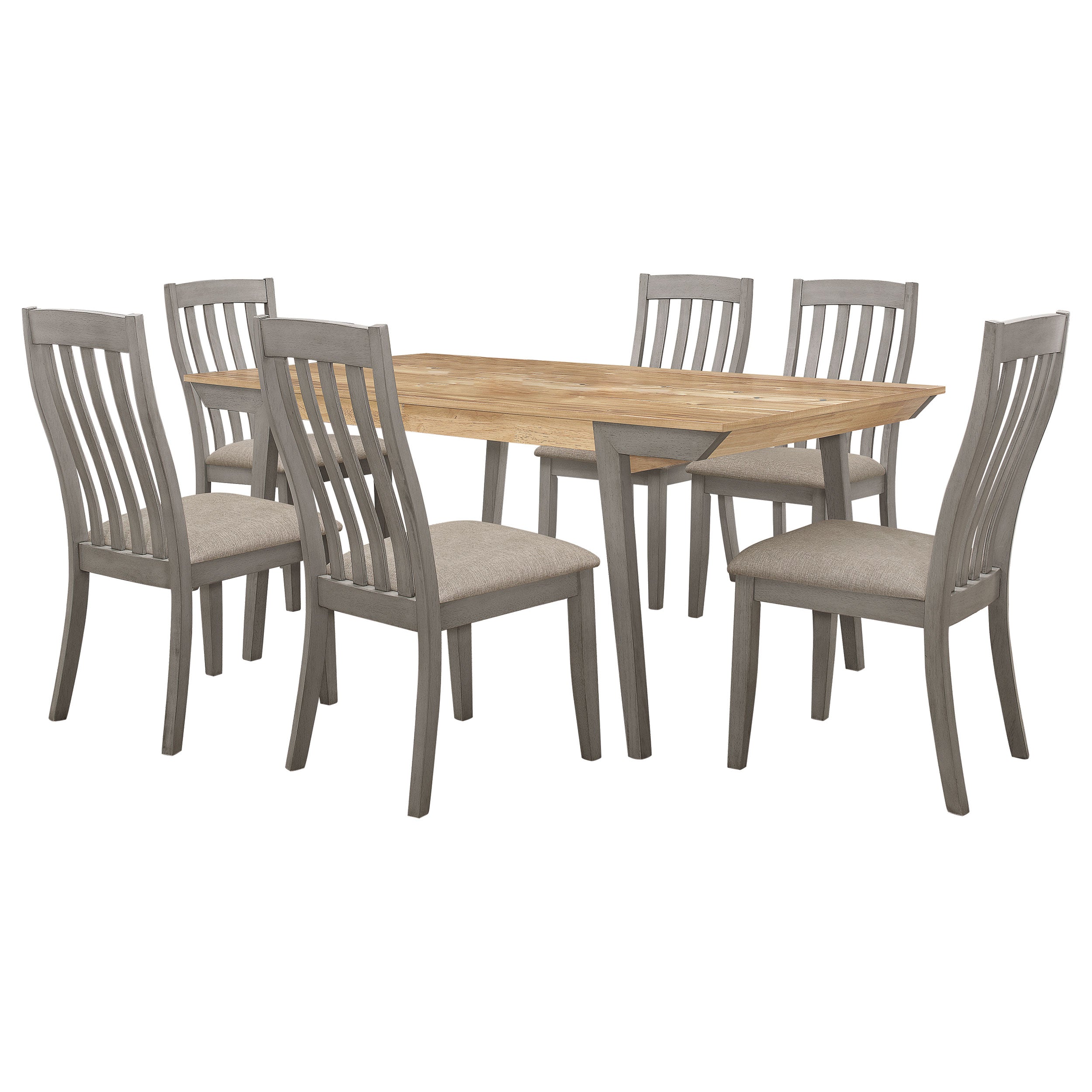 Nogales Rectangular Dining Table Set Coastal Grey