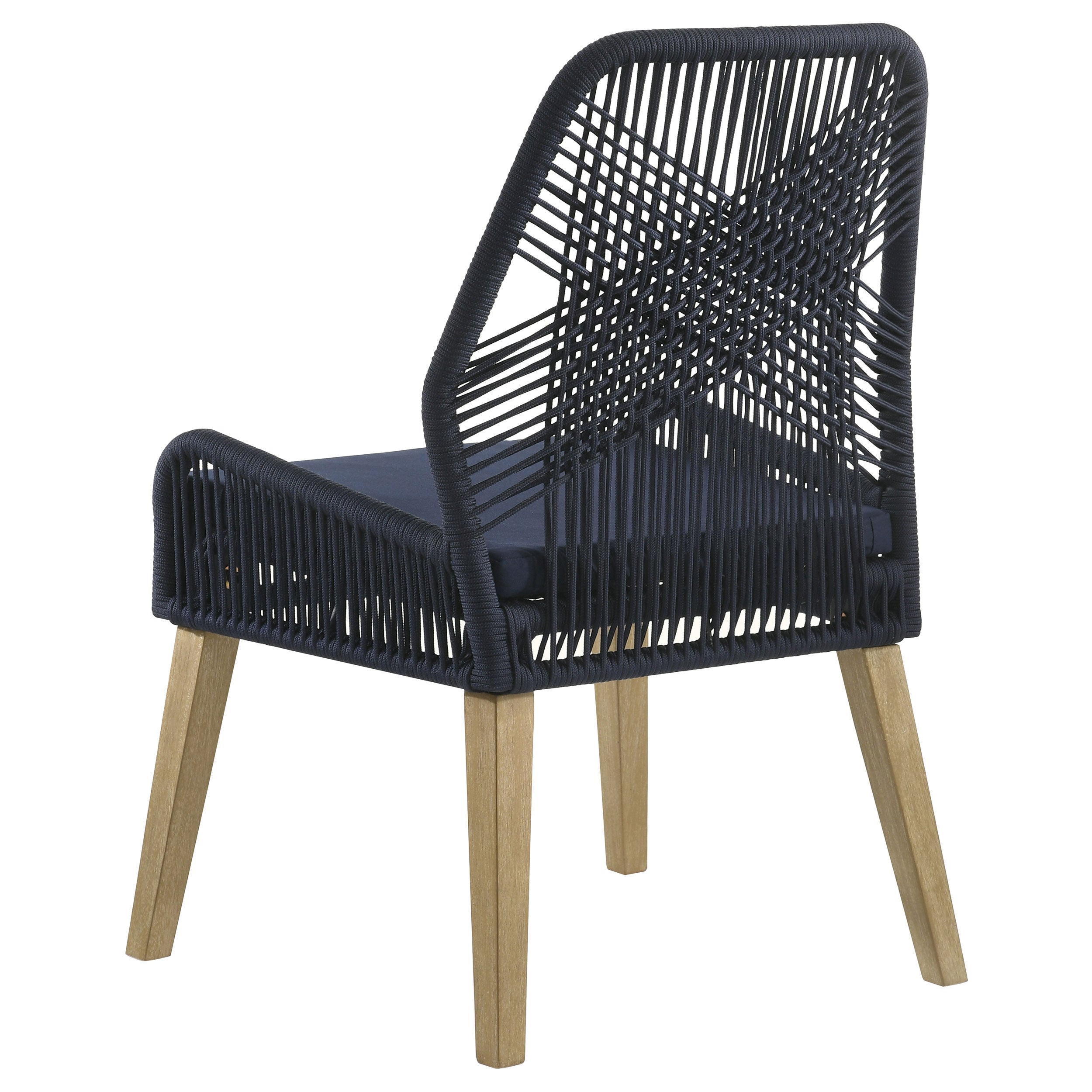 Nakia Woven Rope Dining Side Chairs Dark Navy (Set of 2)