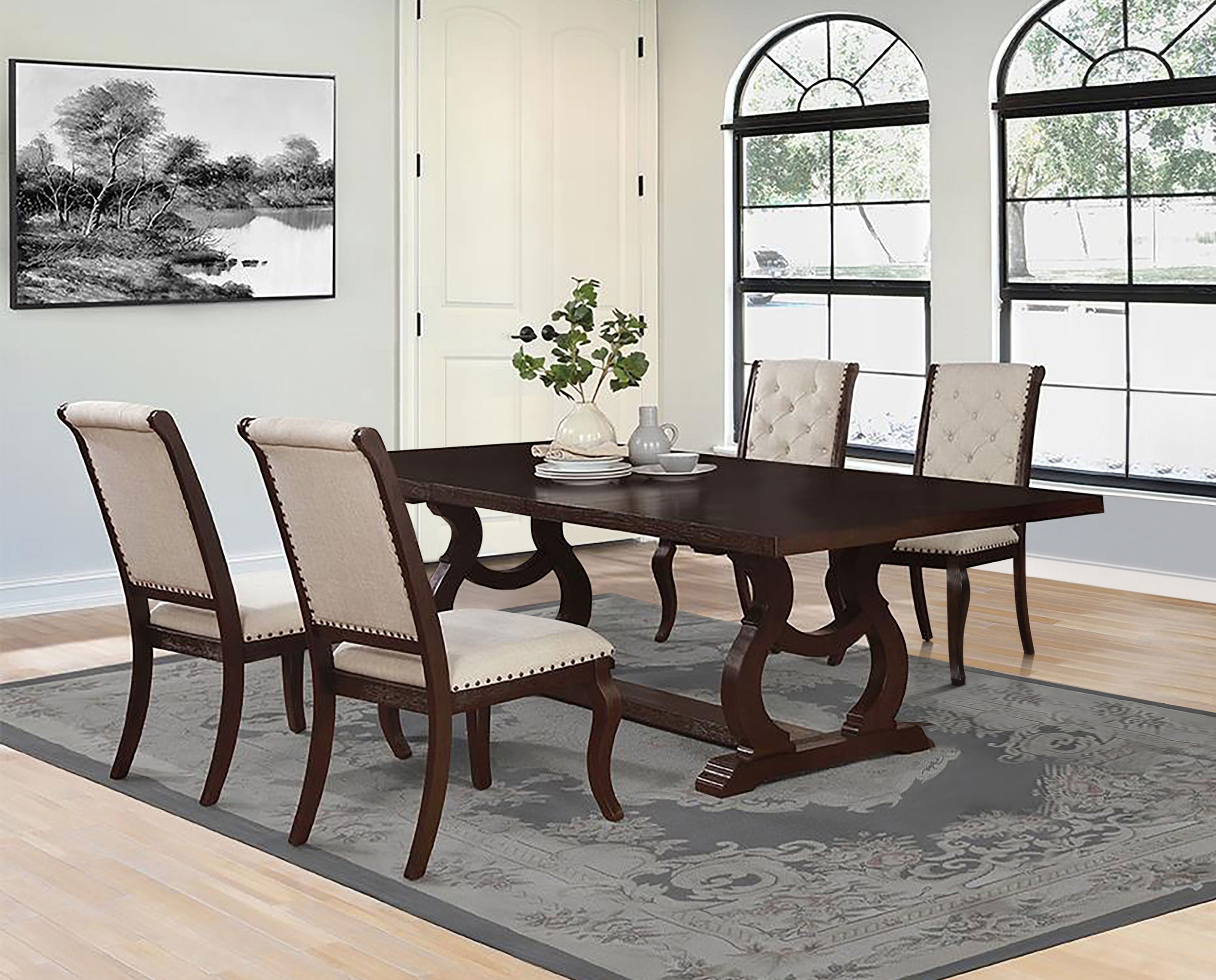 Brockway  Extension Leaf Dining Set Antique Java