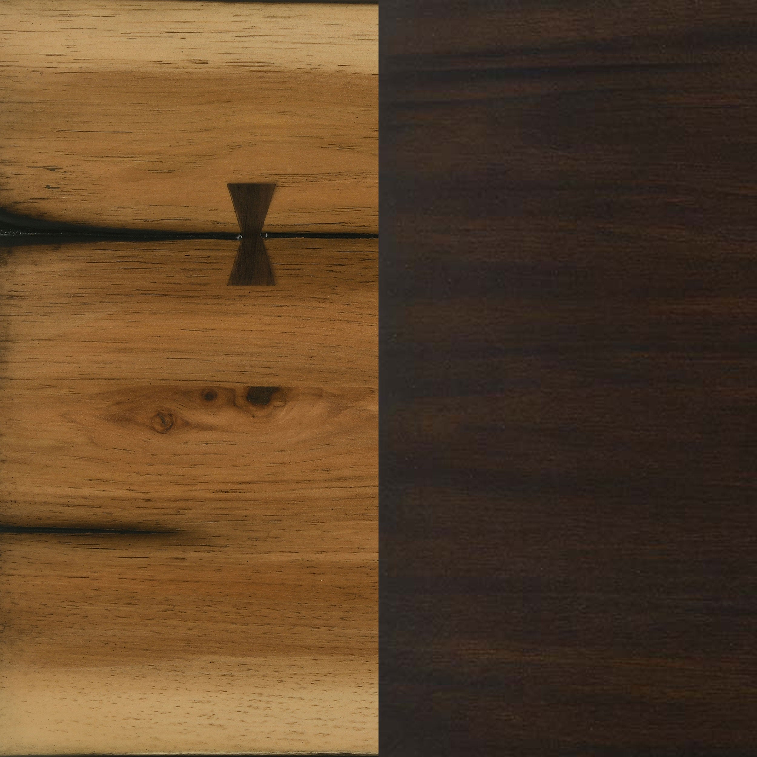 Bexley Wood Dining Bench Natural Honey and Smokey Black