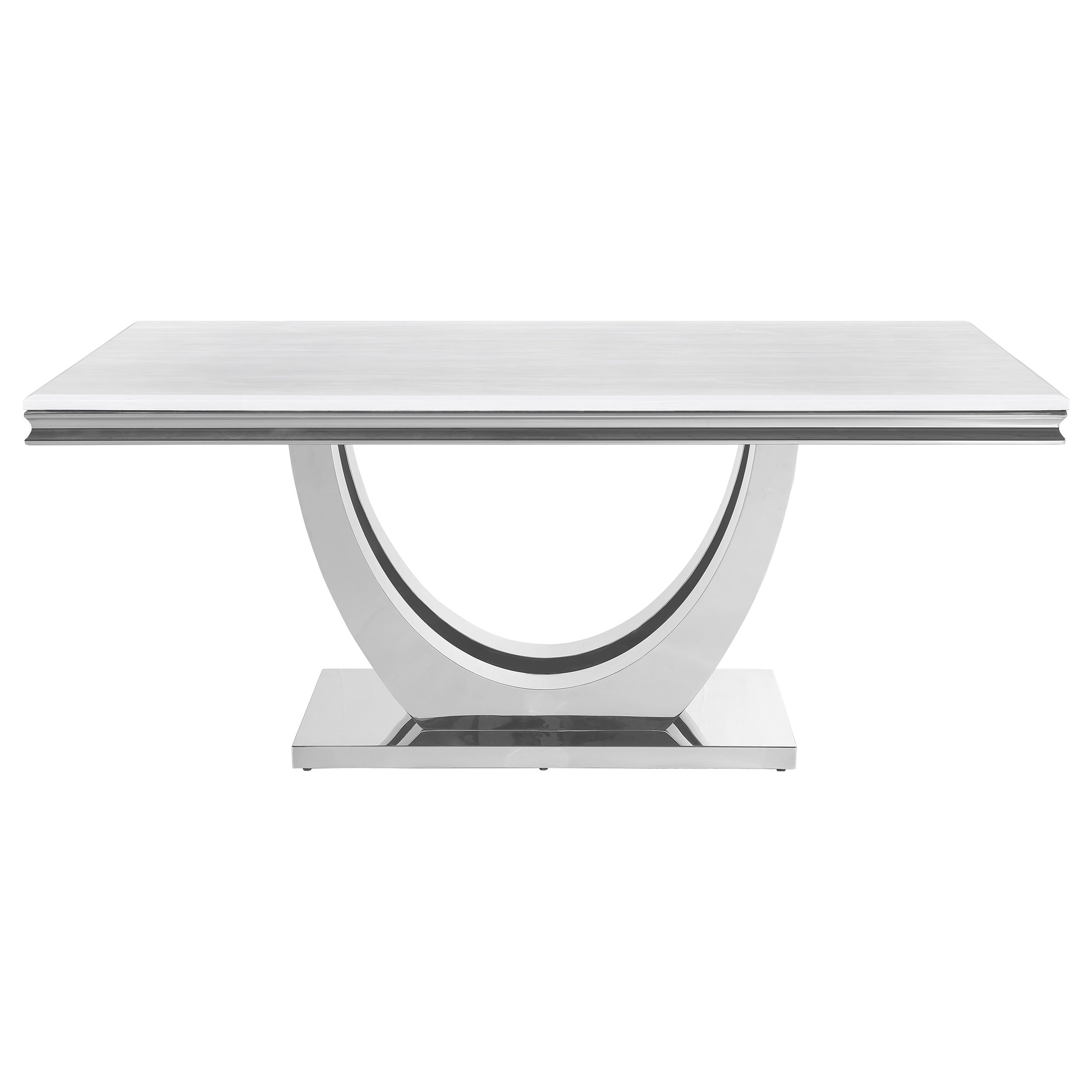 Kerwin  Rectangular Dining Table Set Grey and Chrome