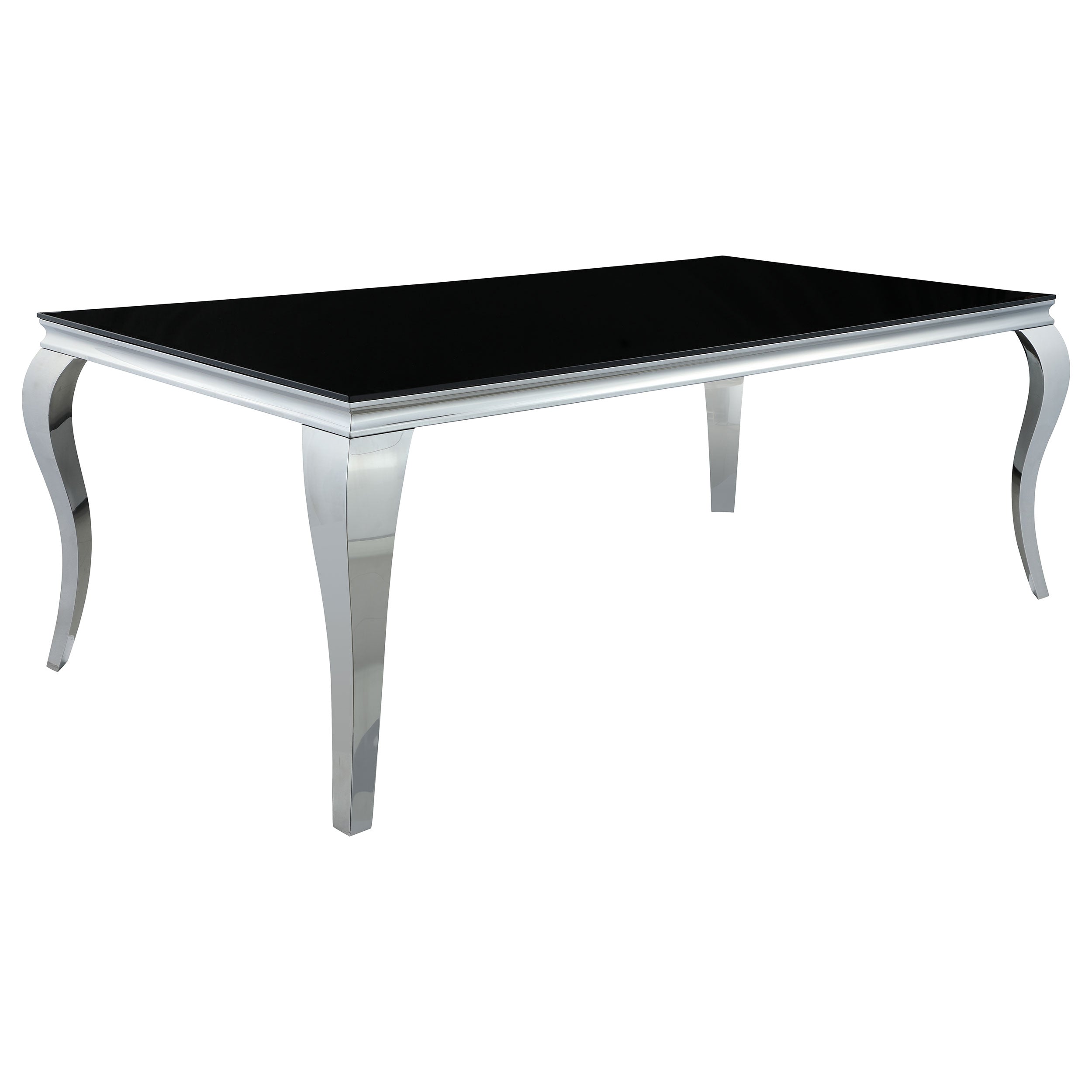 Carone Rectangular 61-inch Glass Top Dining Table Black