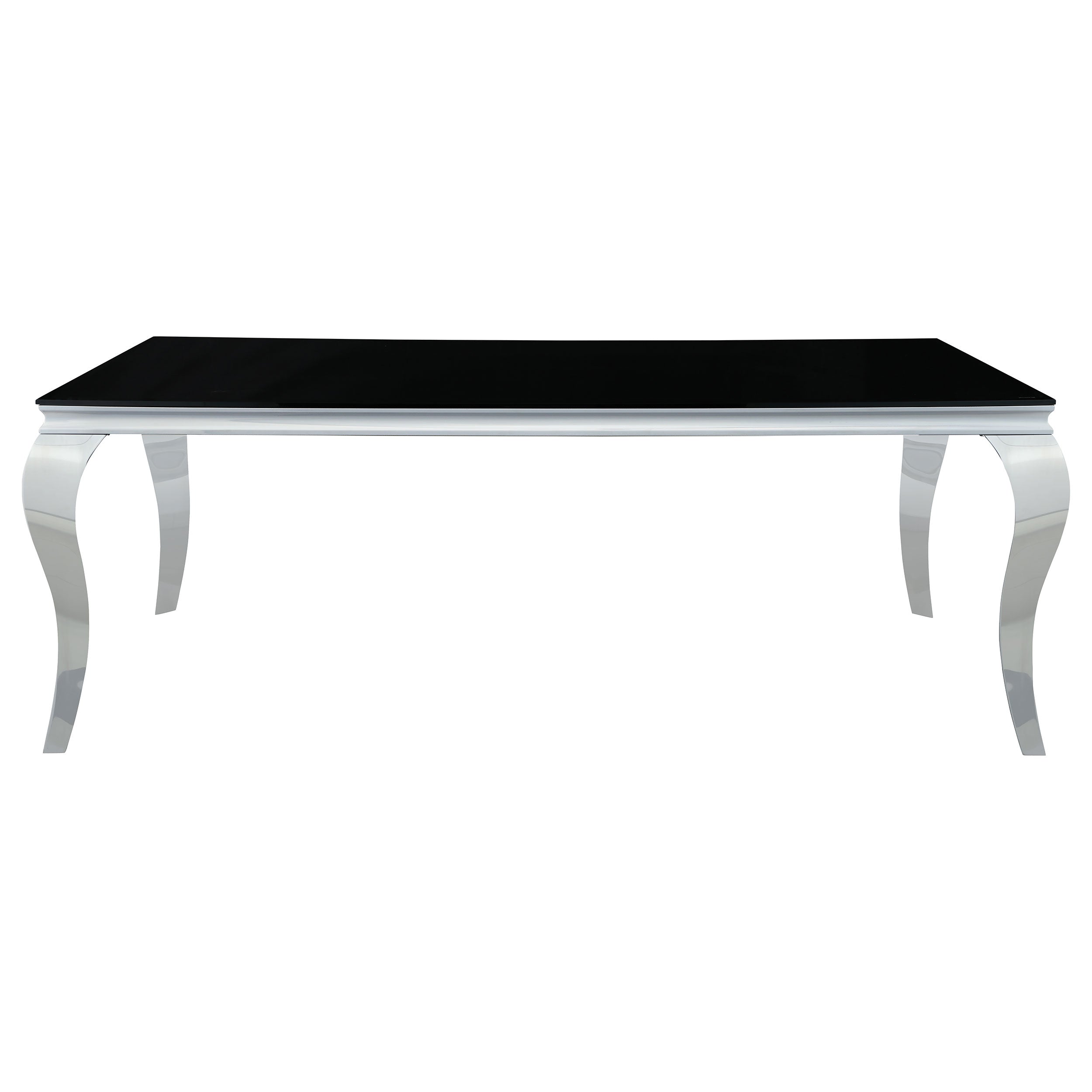 Carone Rectangular 61-inch Glass Top Dining Table Black